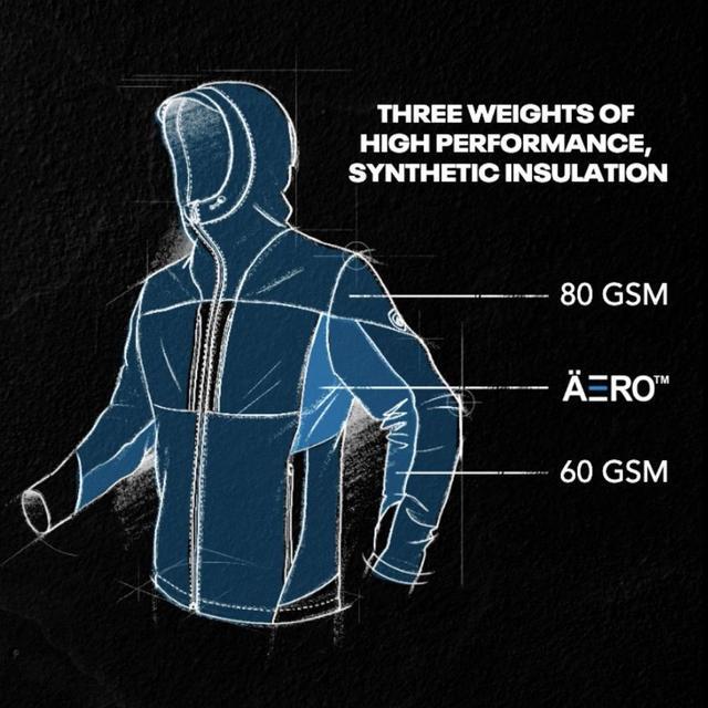 Sketch animation of Aktivator® Hoody highlighting different fabrics and features.