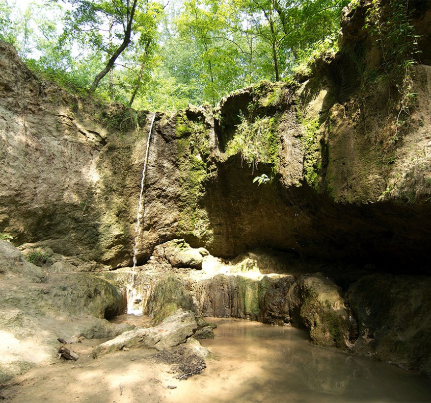 A waterfall on the Clark Creek Trail - one of the most popular hiking trails in the US