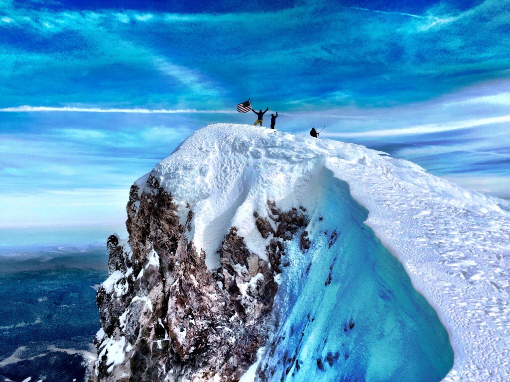 Summit stoke on top of Mt. Hood