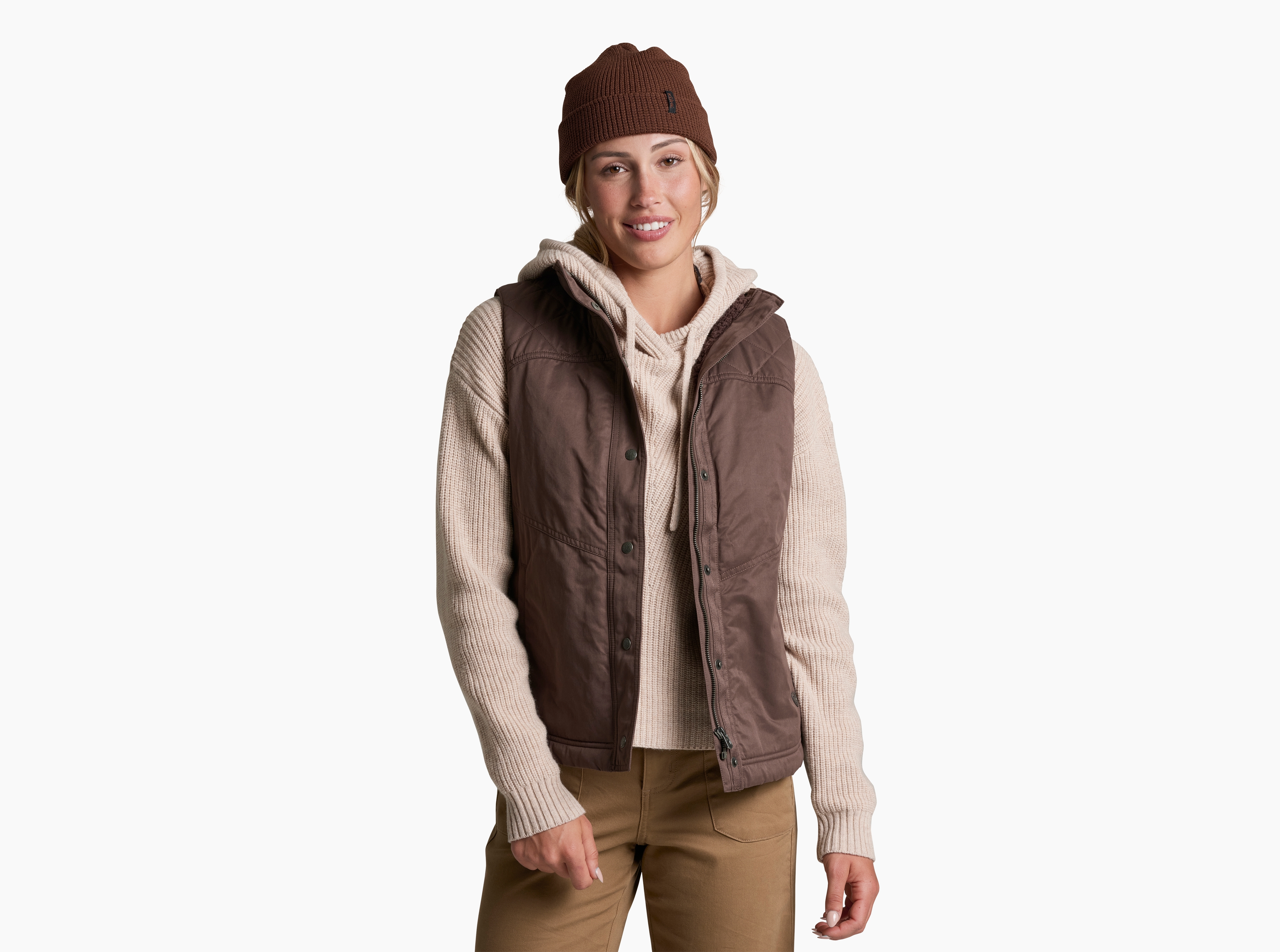 KUHL W's Celeste Lined Vest COFFEE Front