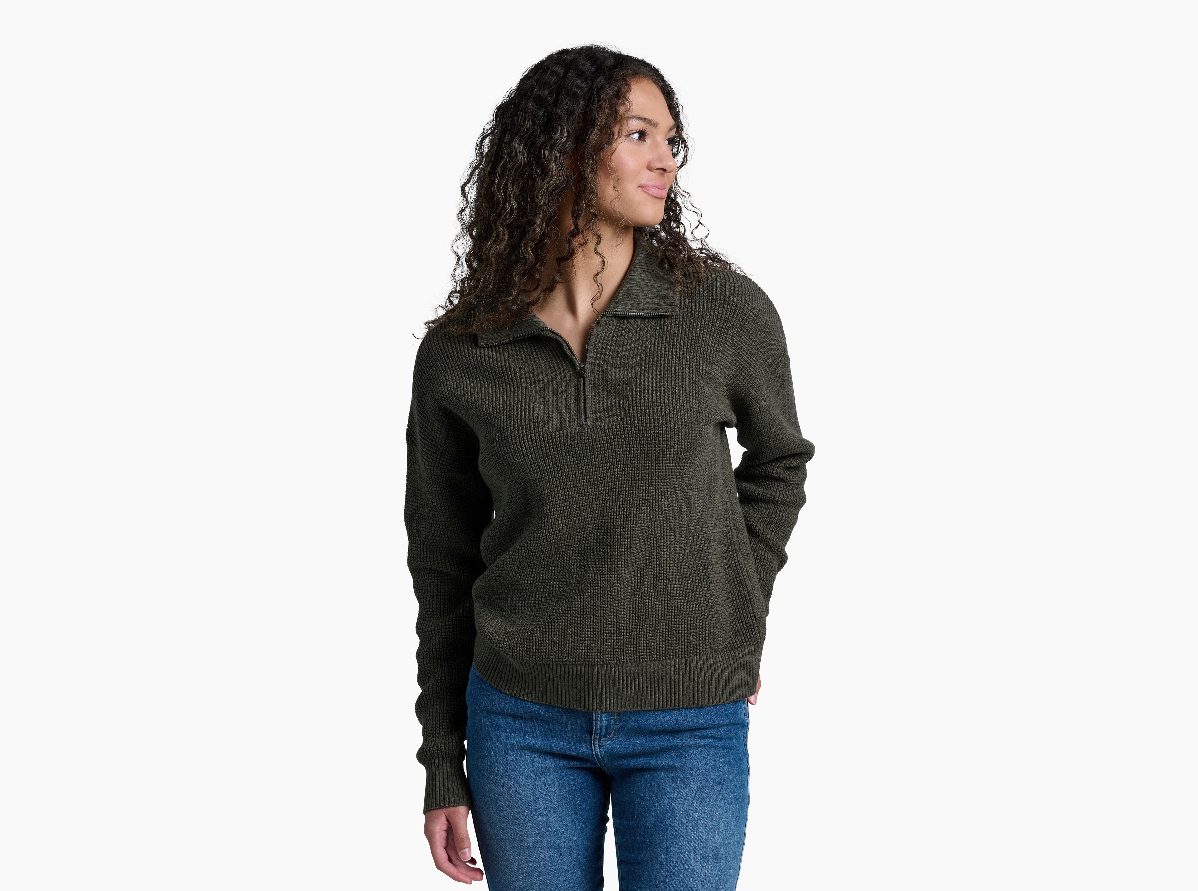 KUHL Norda 1/4 Zip Sweater VINE Front