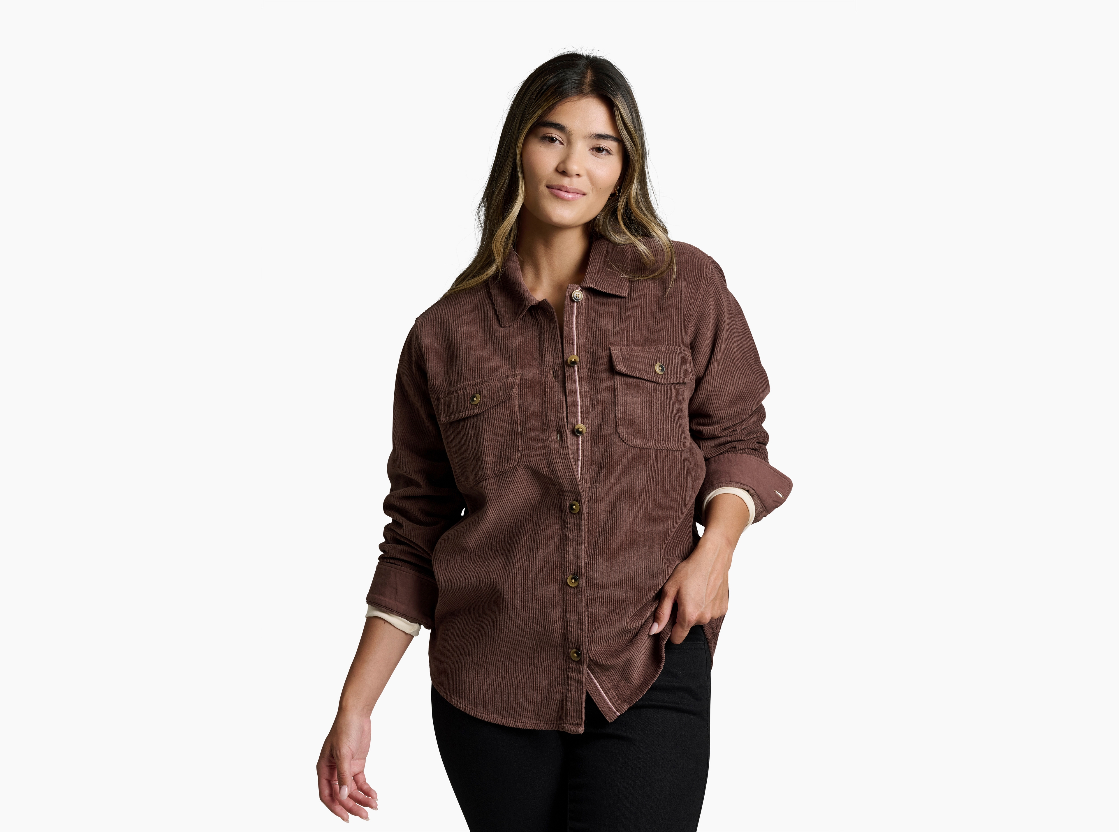 KUHL Tallula Cord Shirt COFFEE Front