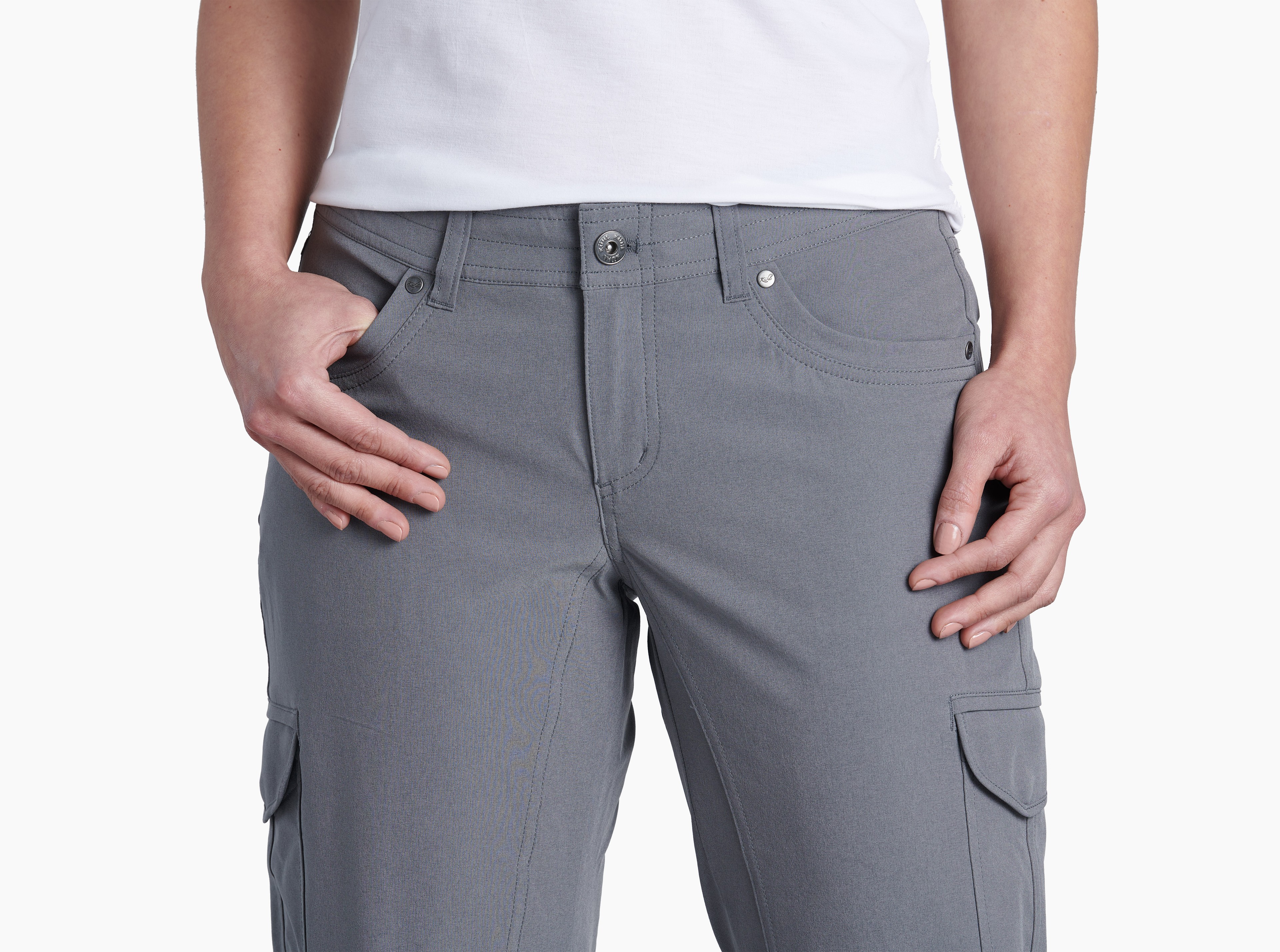 Pantalon KÜHL FREEFLEX Roll-Up Femme 30x33 - Gris, Stretch, Randonnée, Gorpcore