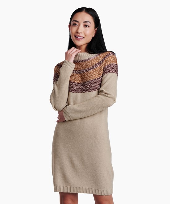 KUHL Lucia Sweater Dress Stone Front