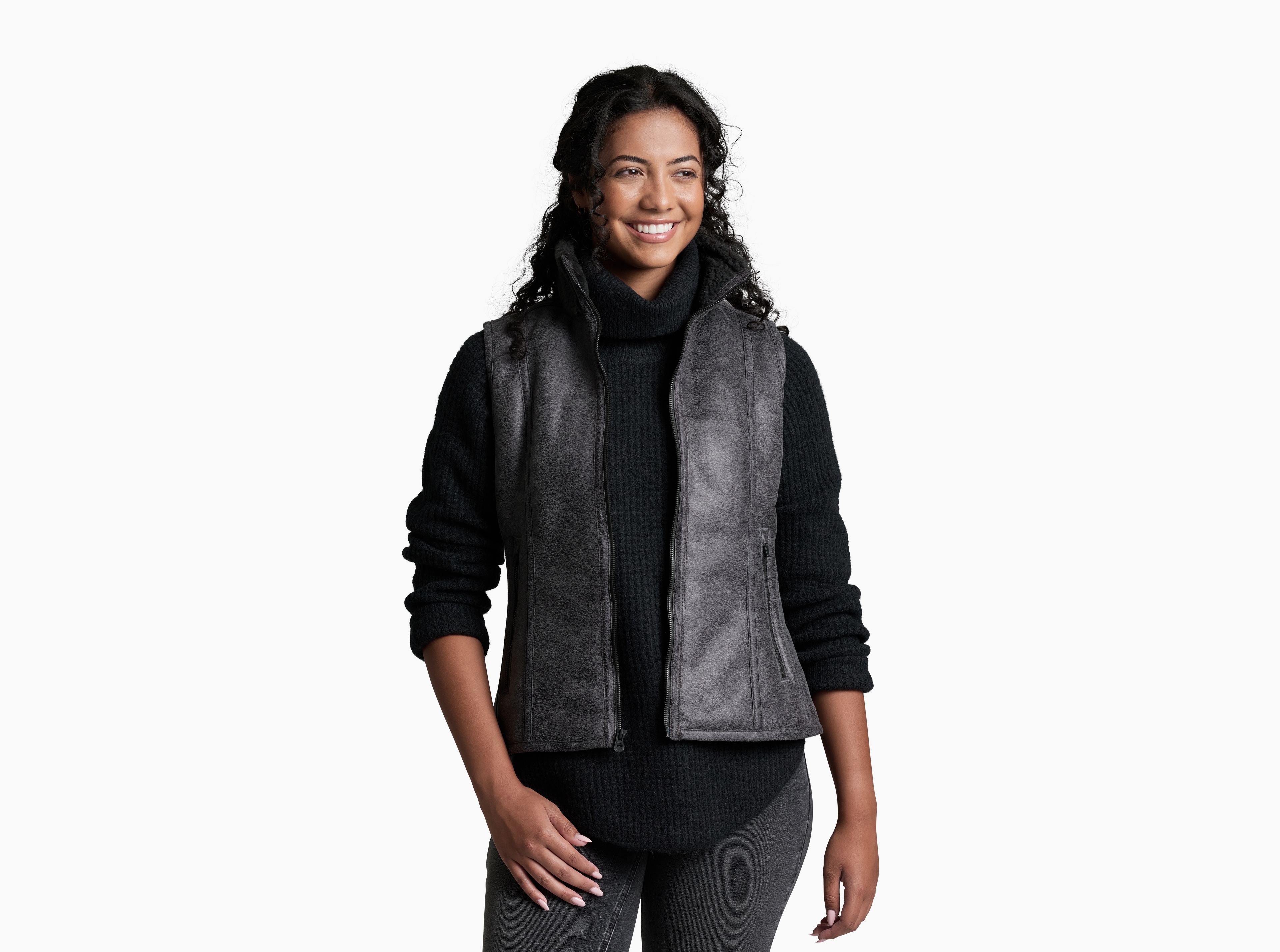 KUHL W's Dani Sherpa Vest RAVEN Front