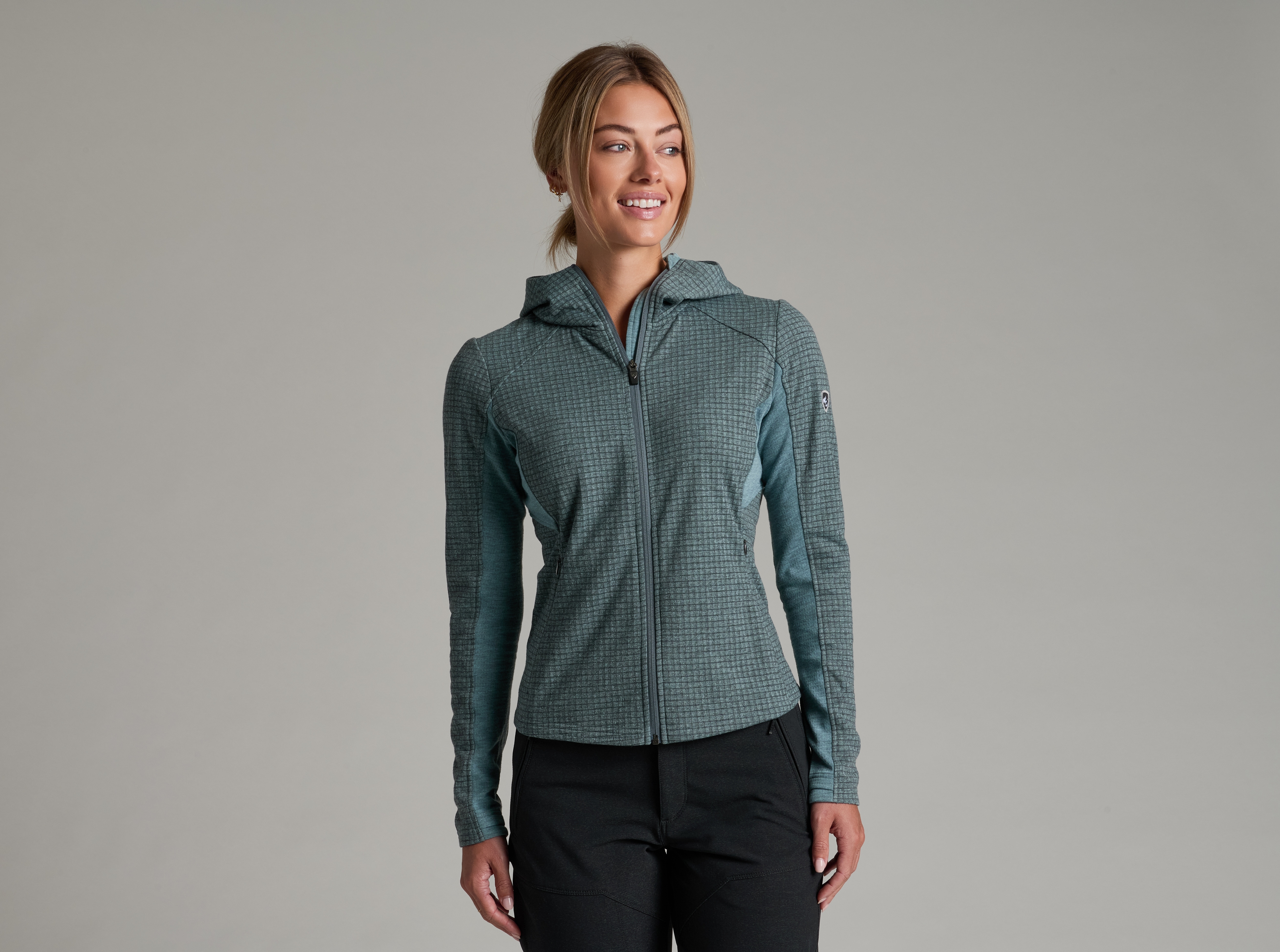 KUHL W's Reactiv Grid FZ Hoody MINERAL BLUE Front