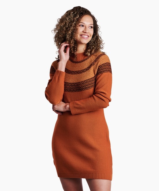 KUHL Lucia Sweater Dress Copper Front