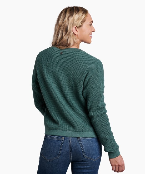 KUHL Brynn Cardigan Sweater Evergreen Back