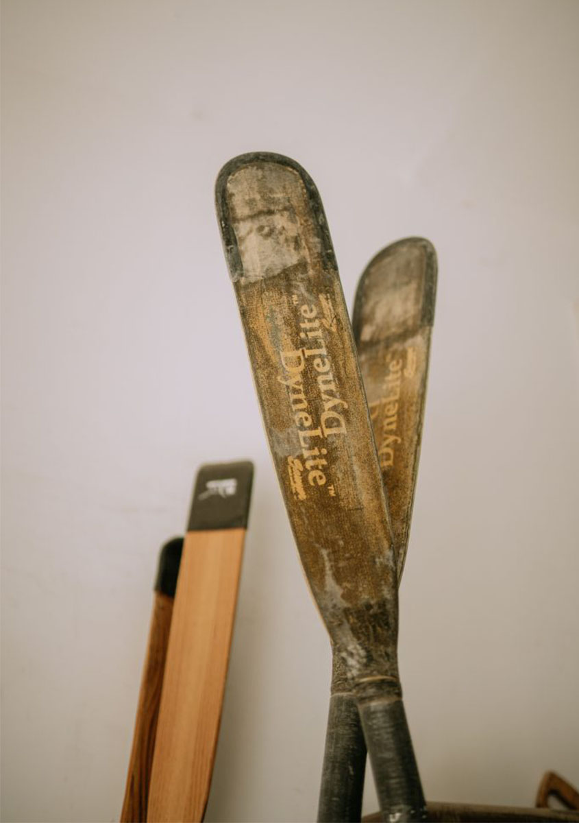 Two old custom made paddles.