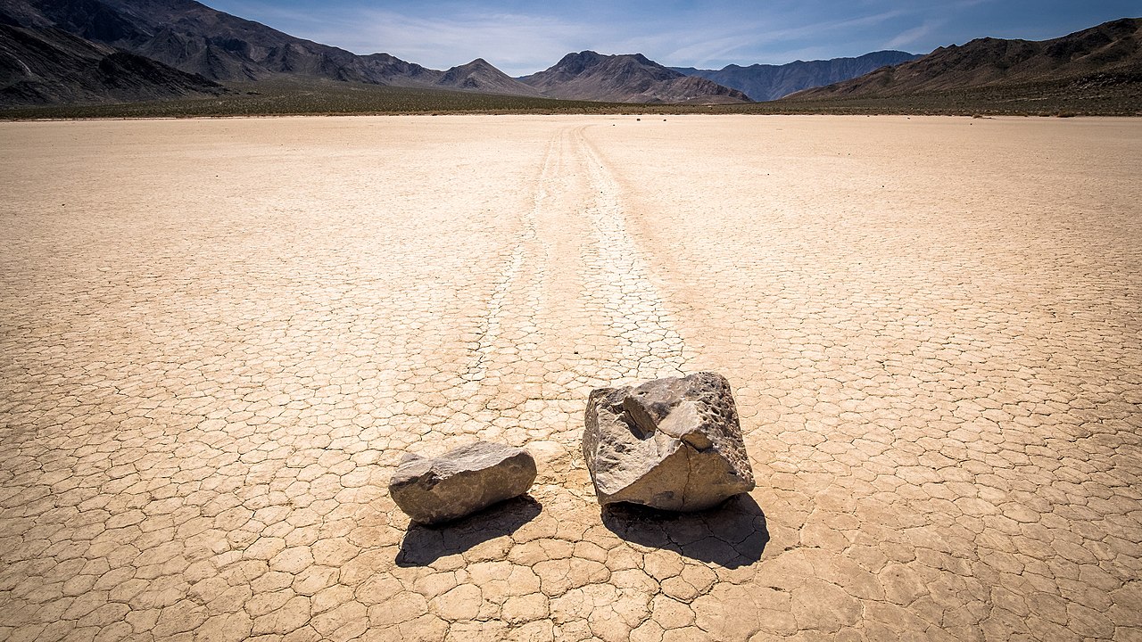 Moving Stones In Racetrack Death Valley