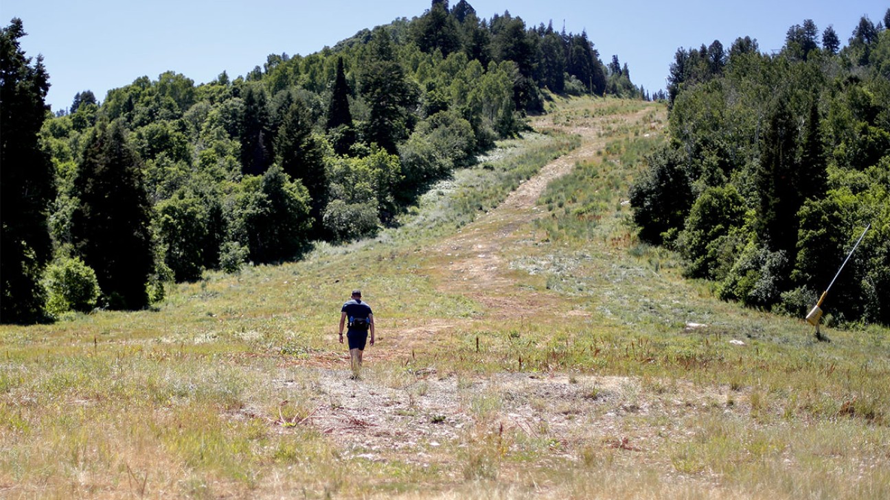 Corbin McPherson everesting the Snowbasin Resort in Utah