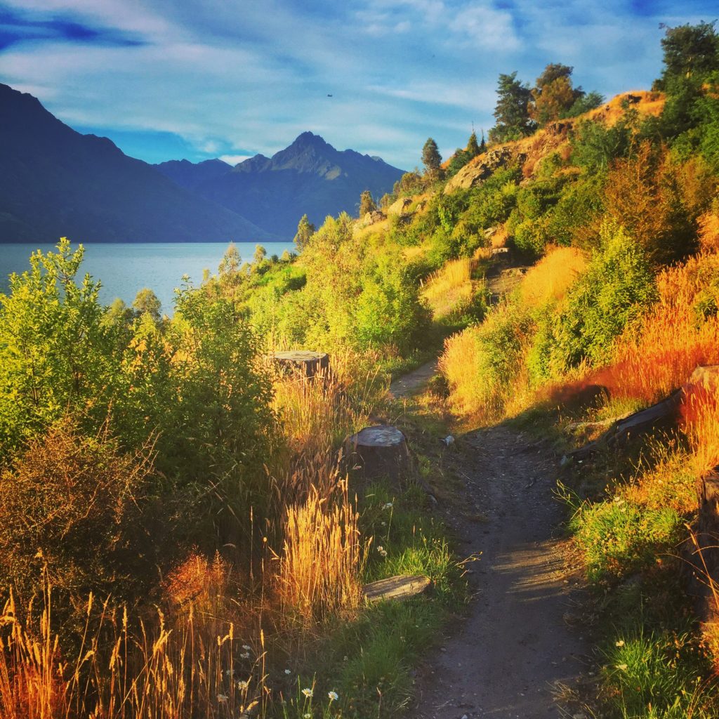 A fall mountain path on Queenstown, Sunshine Bay
