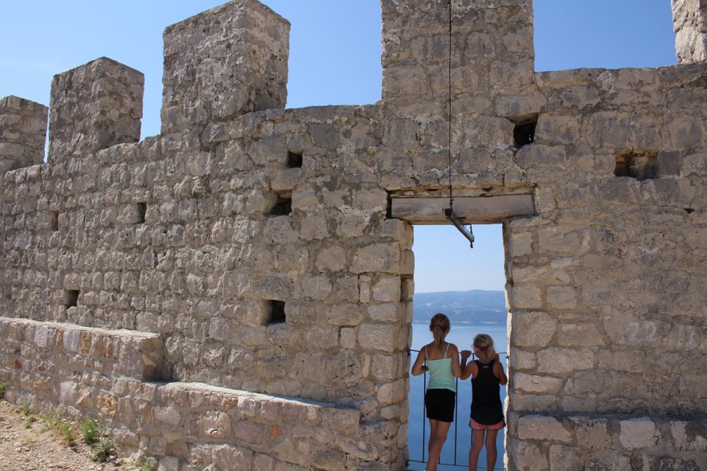 An old stone fortress in Omis, Croatia.