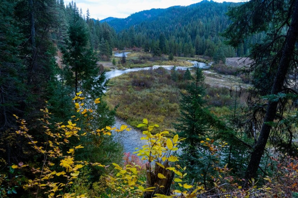 Guideposts for Planning Your Thru-Hike 2 A KUHL Clothing photo of a narrow river and a clearing, pines and other trees.