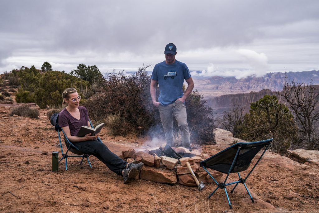 Hot 2019 Camping Products - A man and a woman in Moab, dressed in KUHL men's and women's clothing