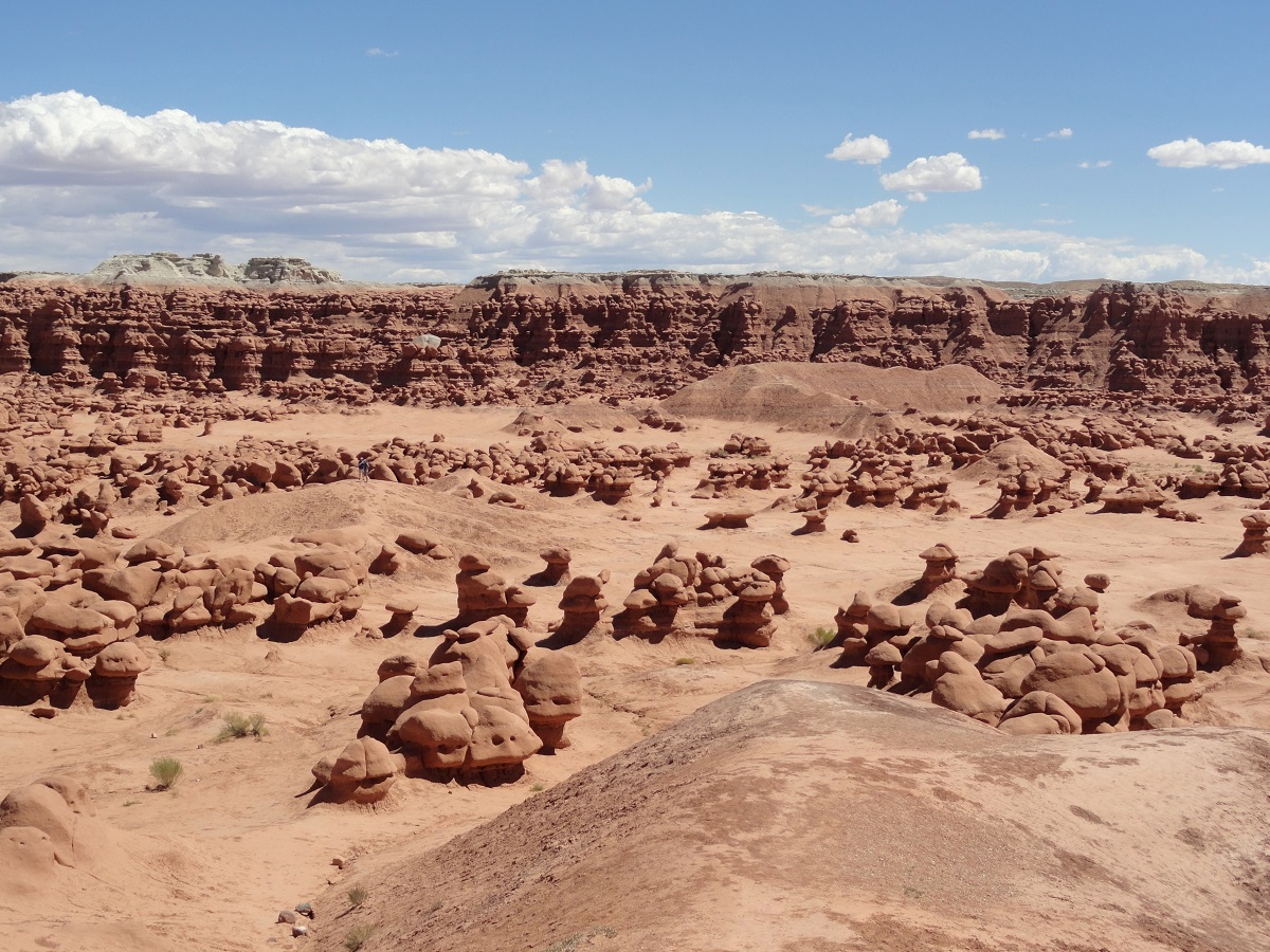 rock formations in desert valley