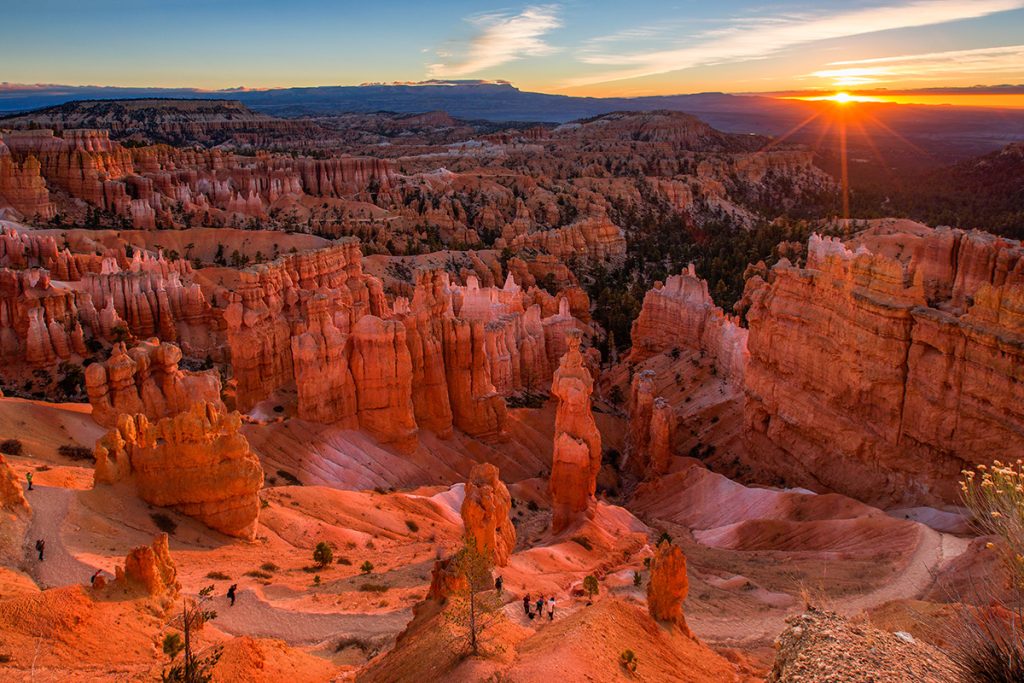 Scenic view of stunning red canyon