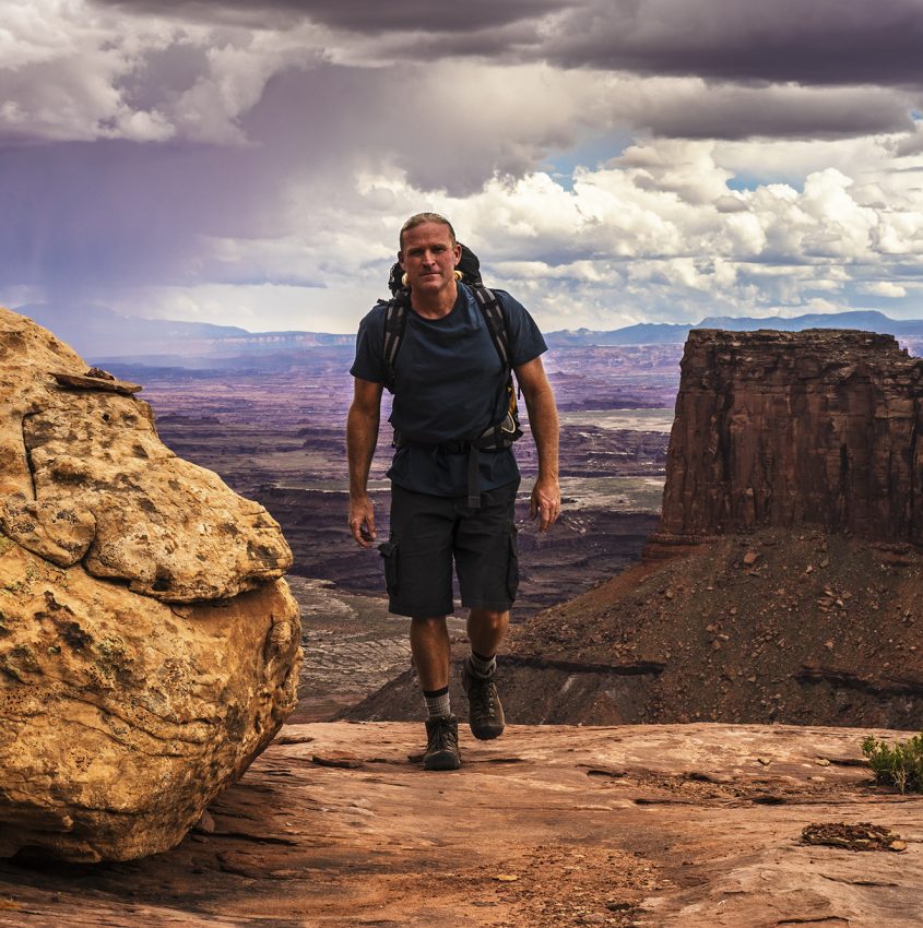 A photo of filmmaker and photographer Gary Orona while on location in wilderness. 2