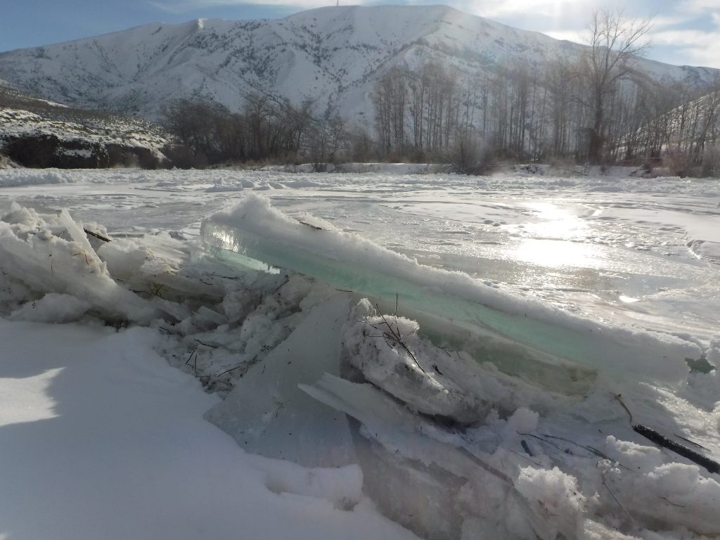 Snow and ice in the Yakima River Canyon