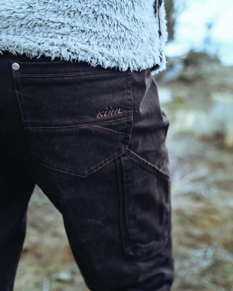 back pocket of brown pants