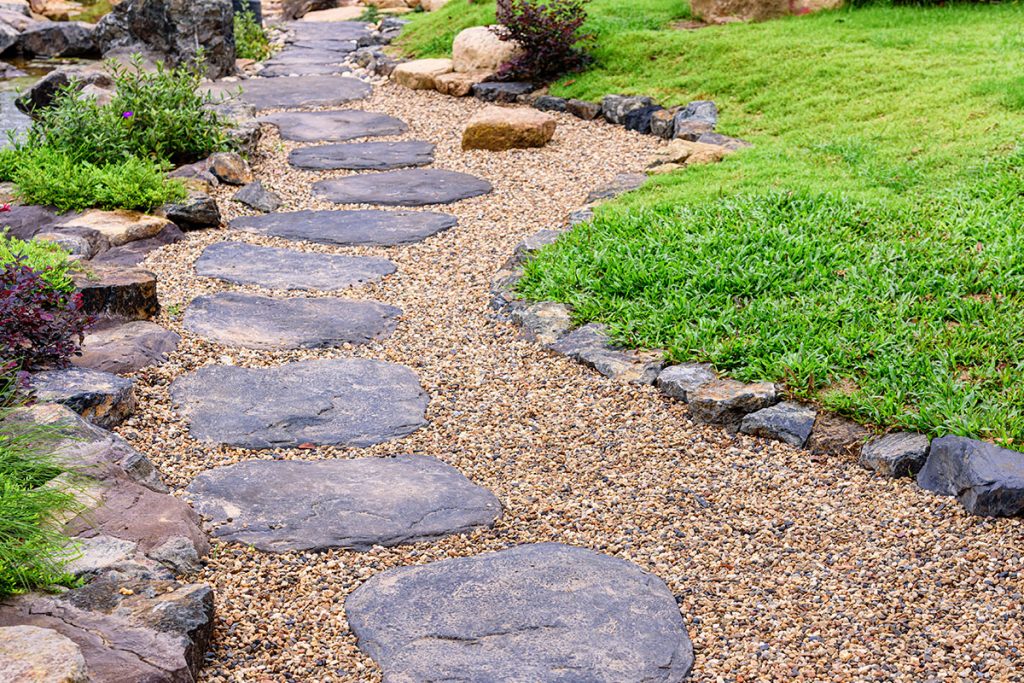 Stone stepping pathway