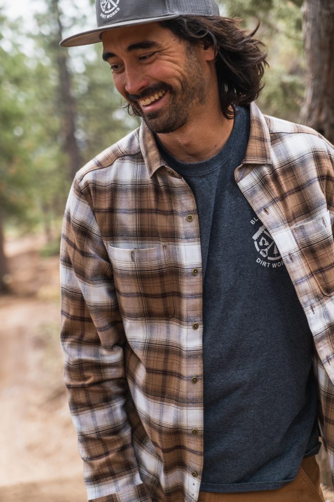 trail builder wearing kuhl shirt