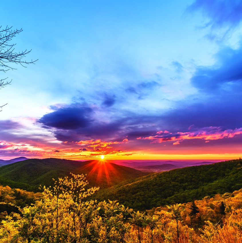 Colorful Sunrise Over The Mountains