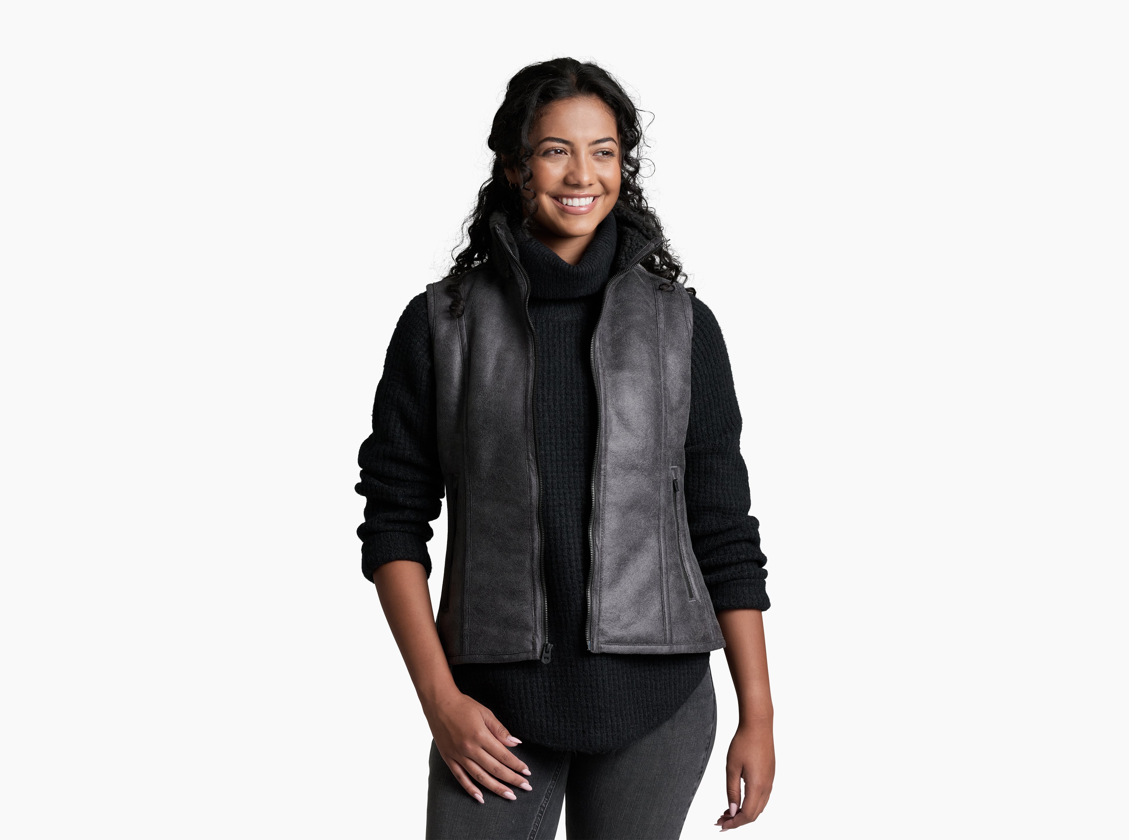 KUHL W's Dani Sherpa Vest RAVEN Front