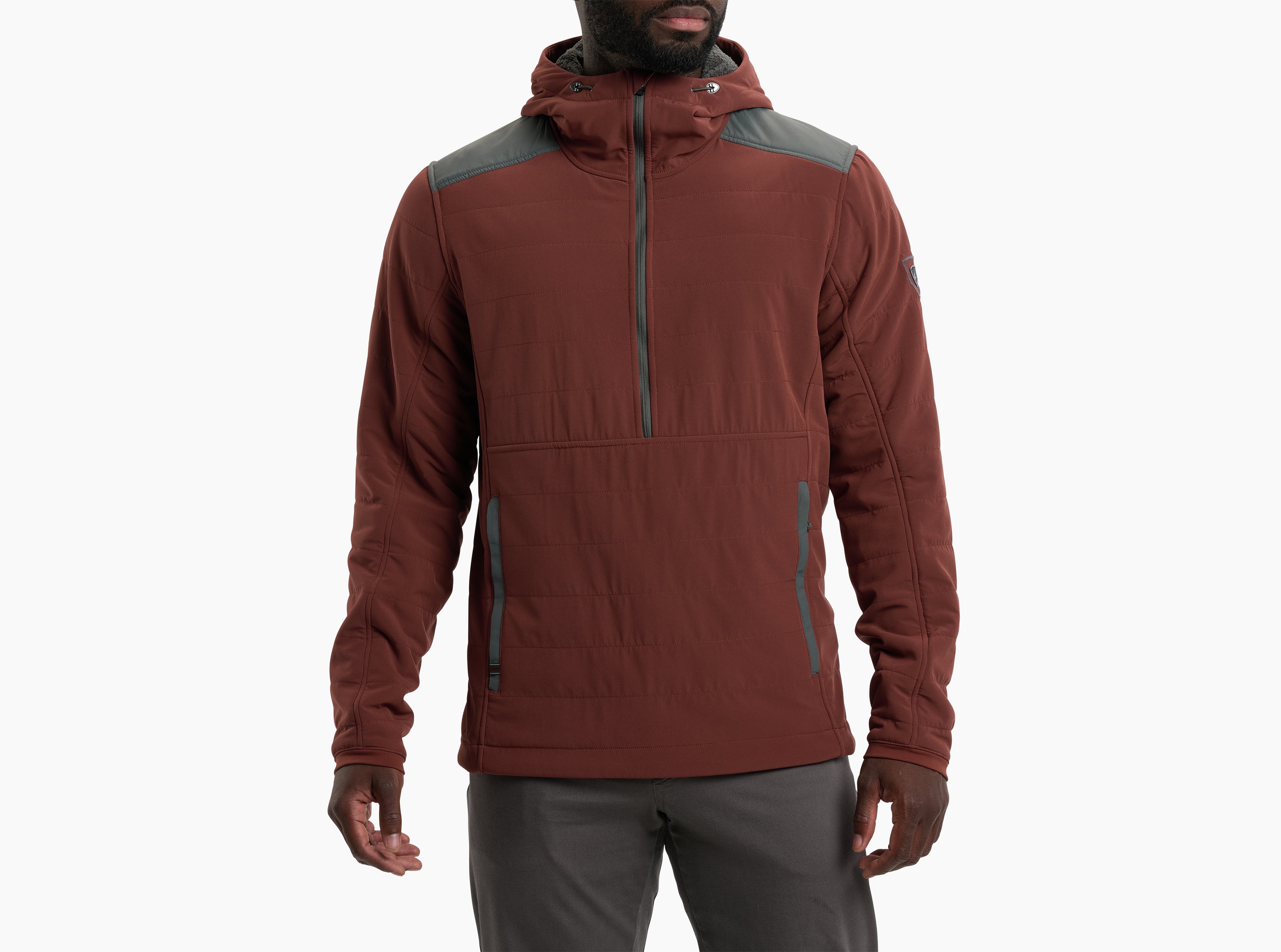 KUHL M's Aero Fleece Pullover CHILI OIL / CARBON Front