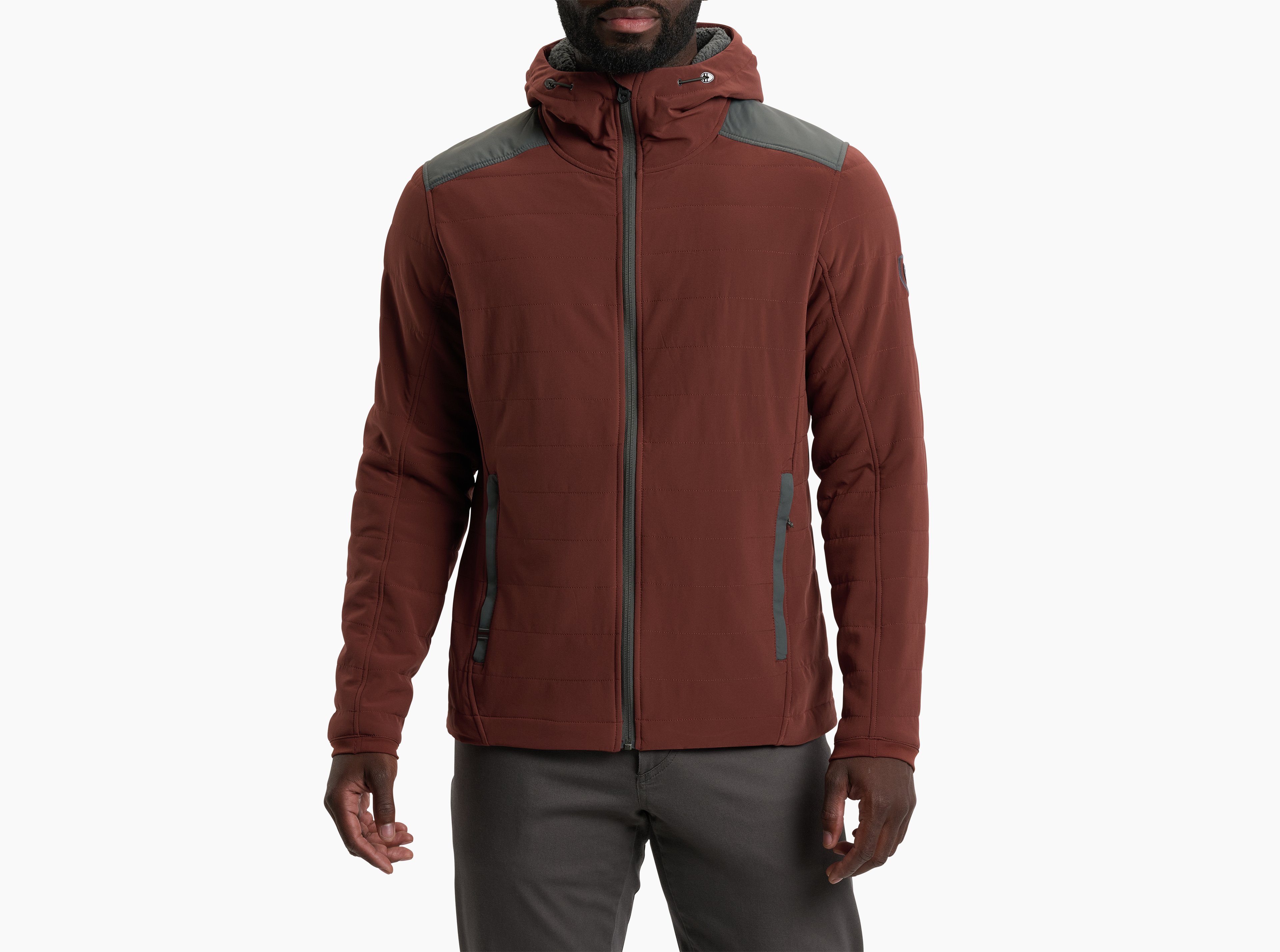 KUHL M's Aero Fleece Hoody CHILI OIL / CARBON Front