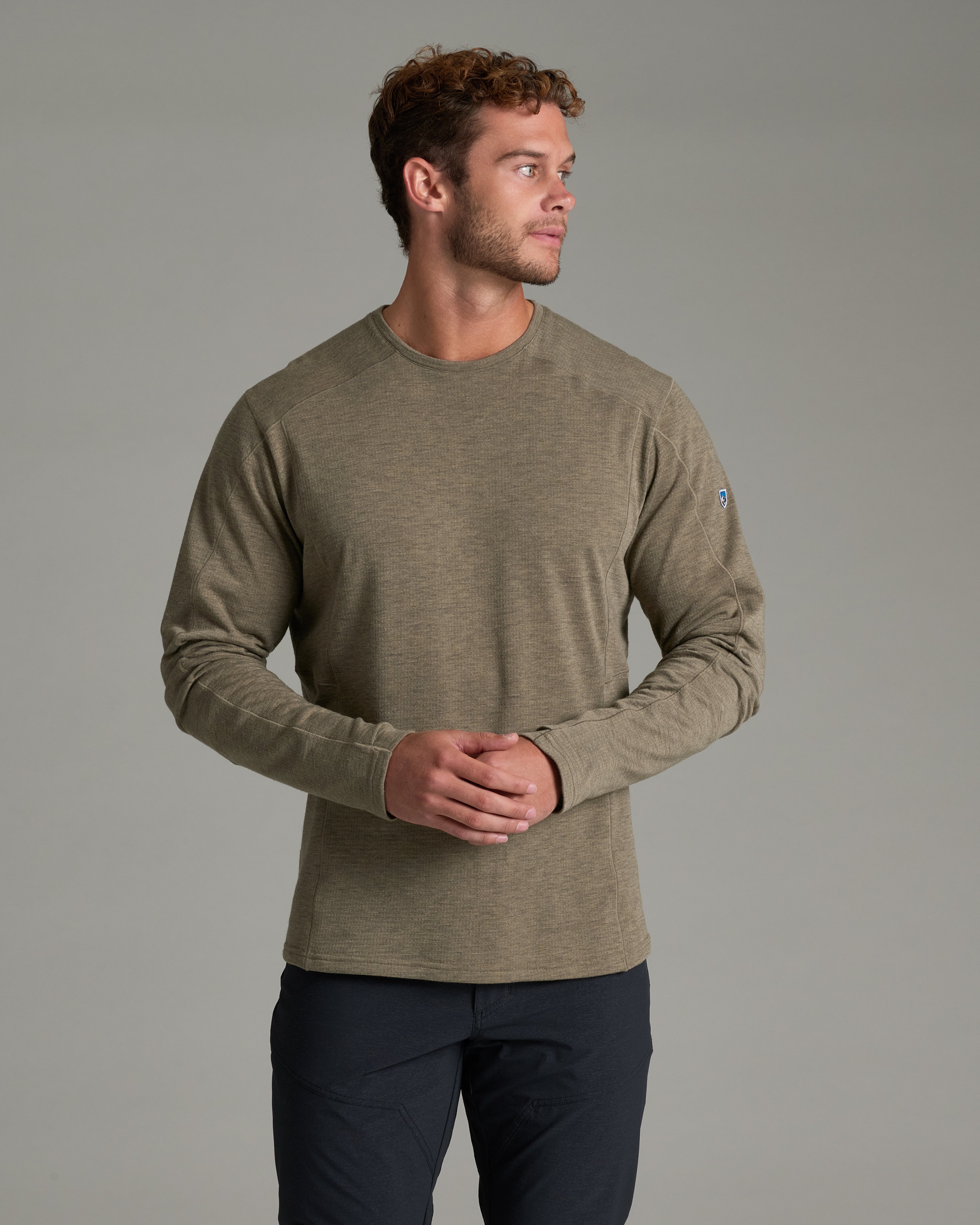 KUHL M's Reactiv Lite Grid Crew DESERT KHAKI Front
