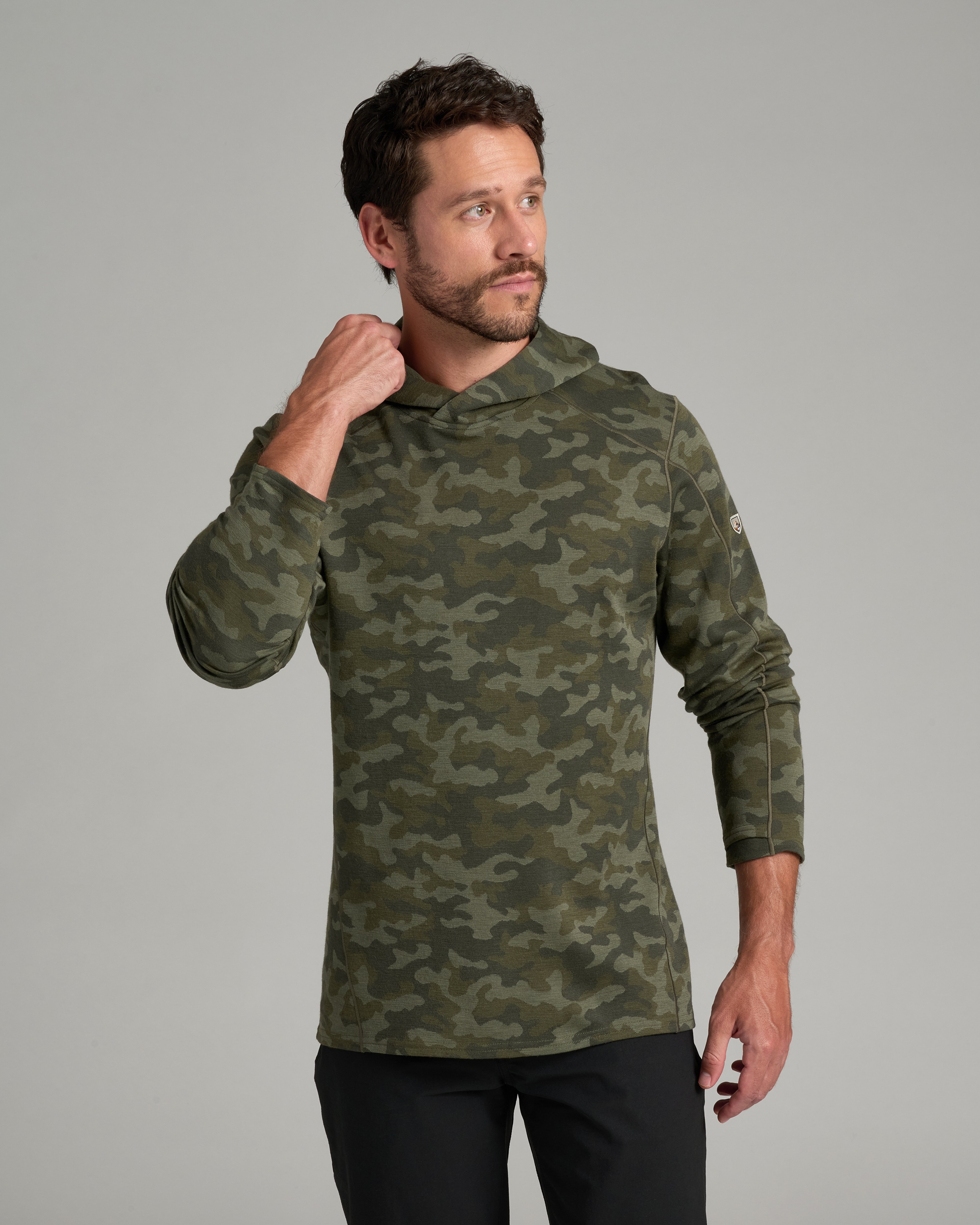 KUHL Invigoratr Merino Hoody GREEN CAMO Front