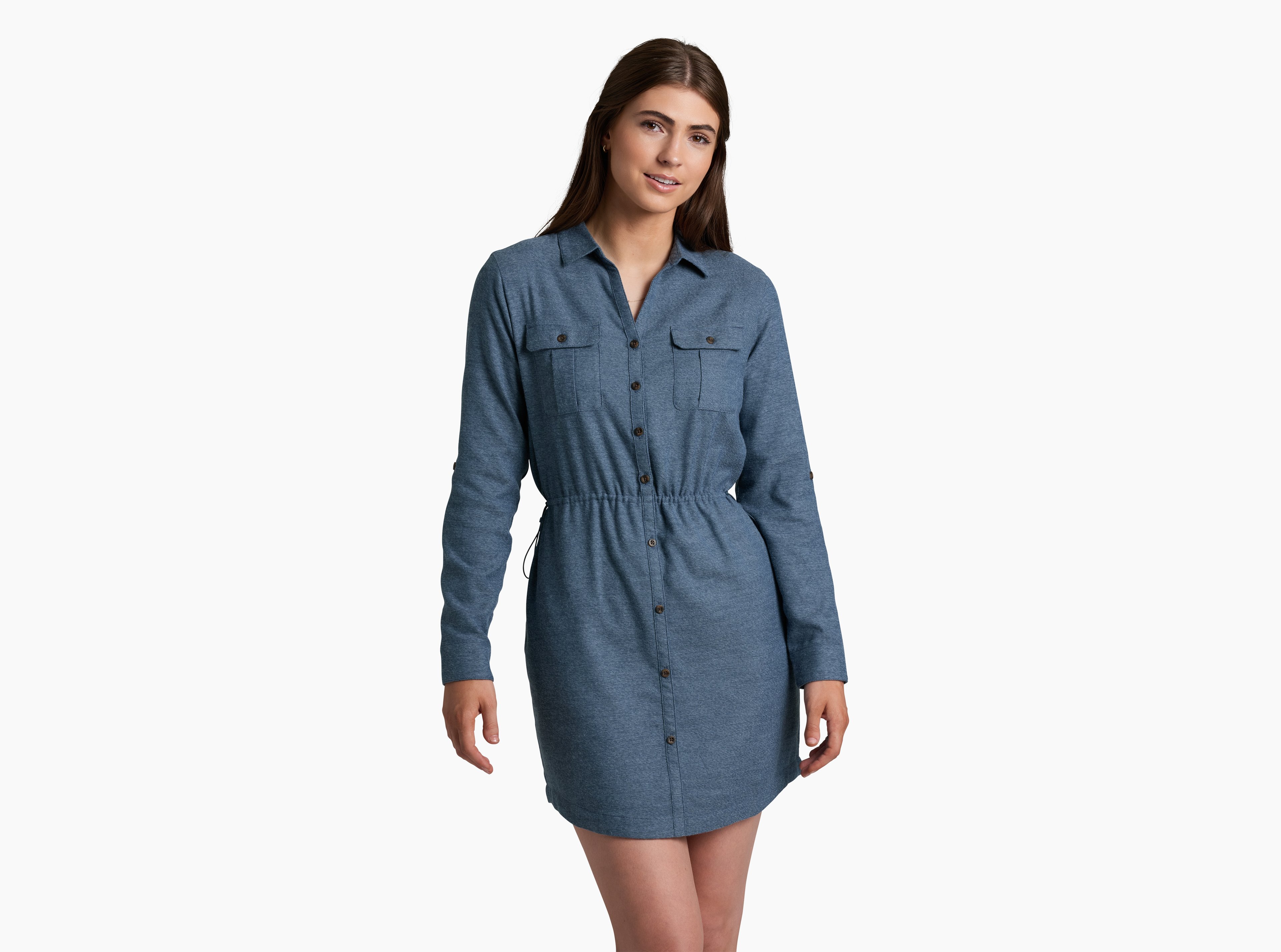 KUHL Whisper Flannel Dress METAL BLUE Front