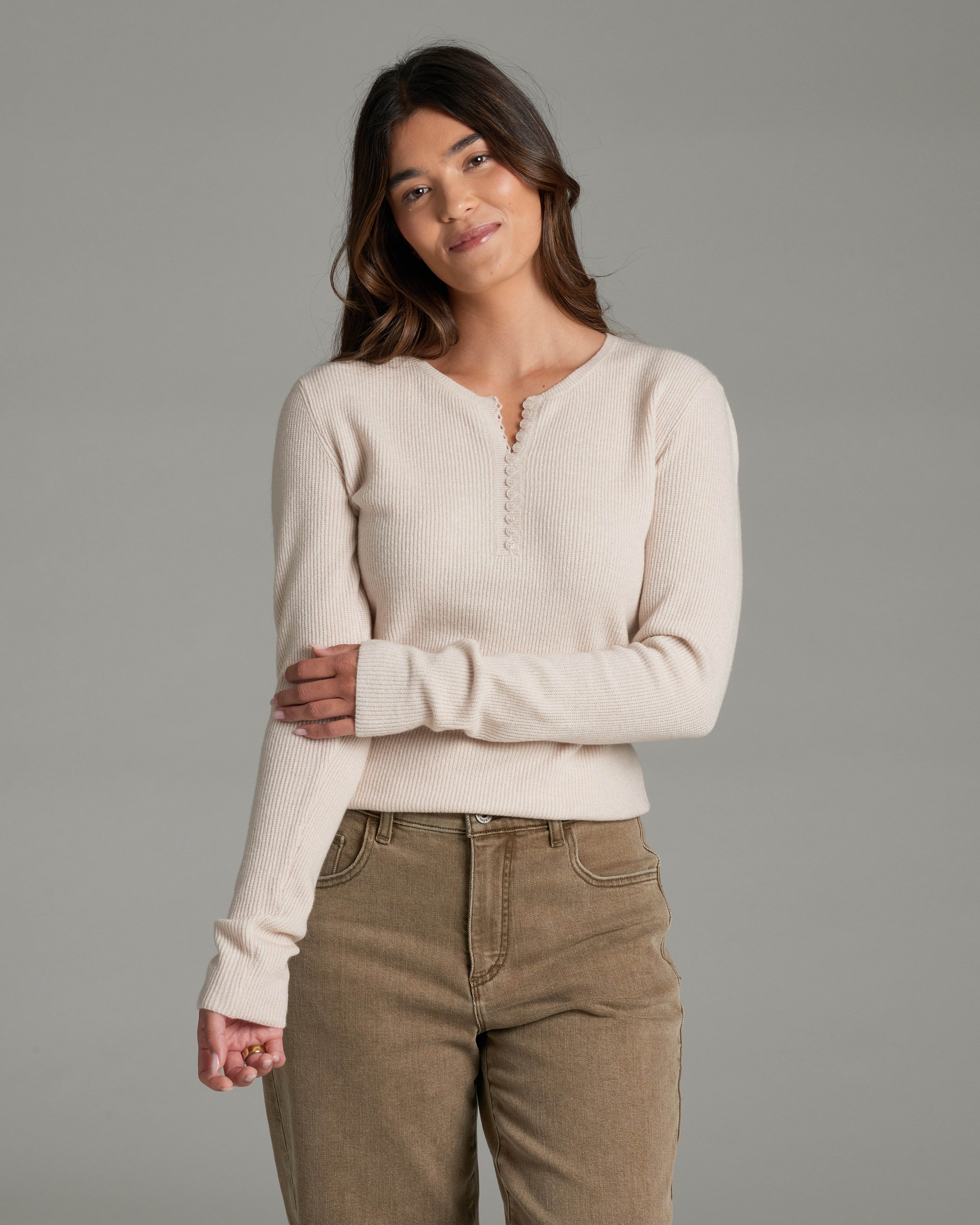 KUHL Vesper Henley Sweater DOVE Front