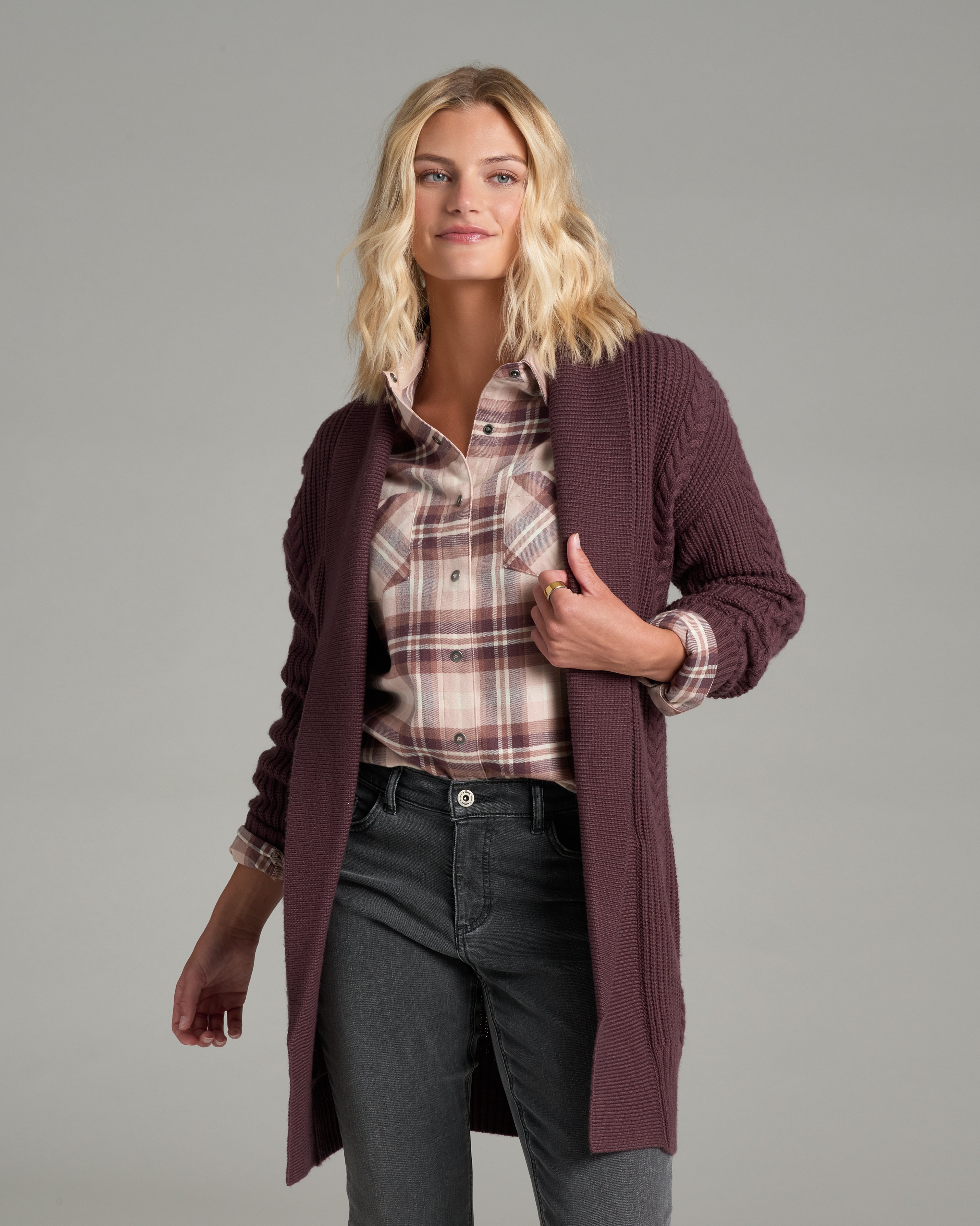 KUHL Fireside Cardigan MULBERRY Front