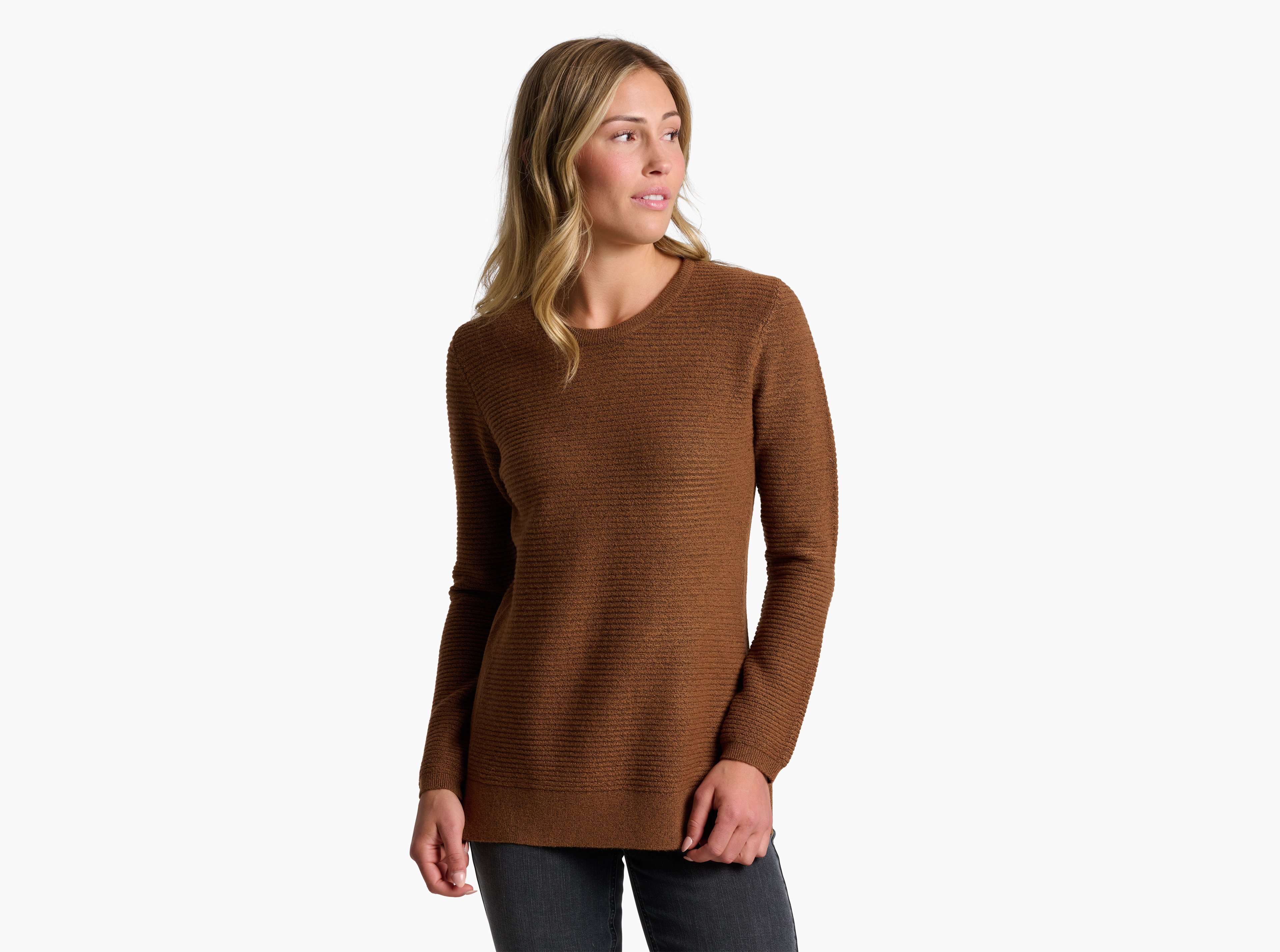 KUHL Solace Crew Tunic Sweater COFFEE Front