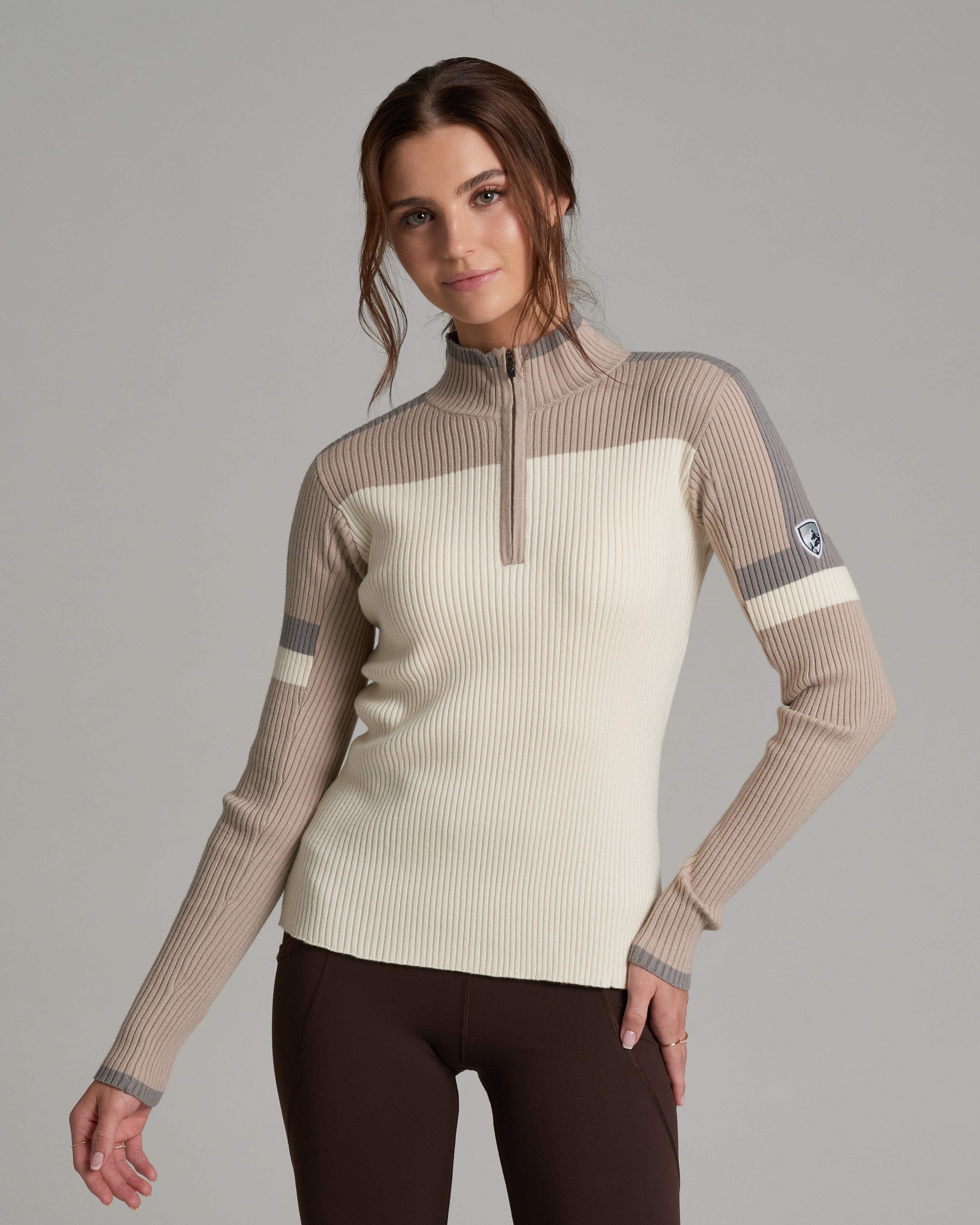KUHL W's Kuhl Team Ribbed 1/4 Zip NATURAL Front