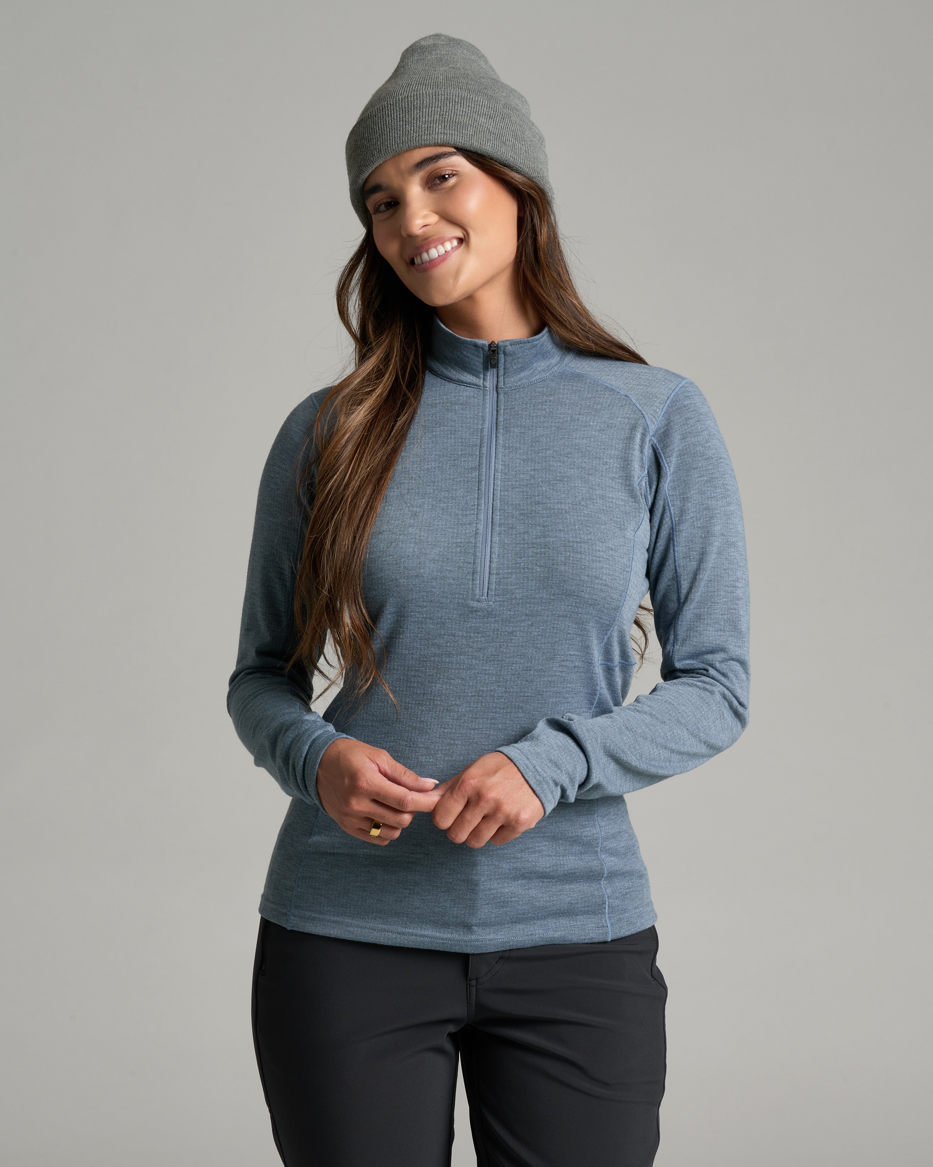 KUHL W's Reactiv Lite Grid 1/4 Zip RIVERSIDE Front