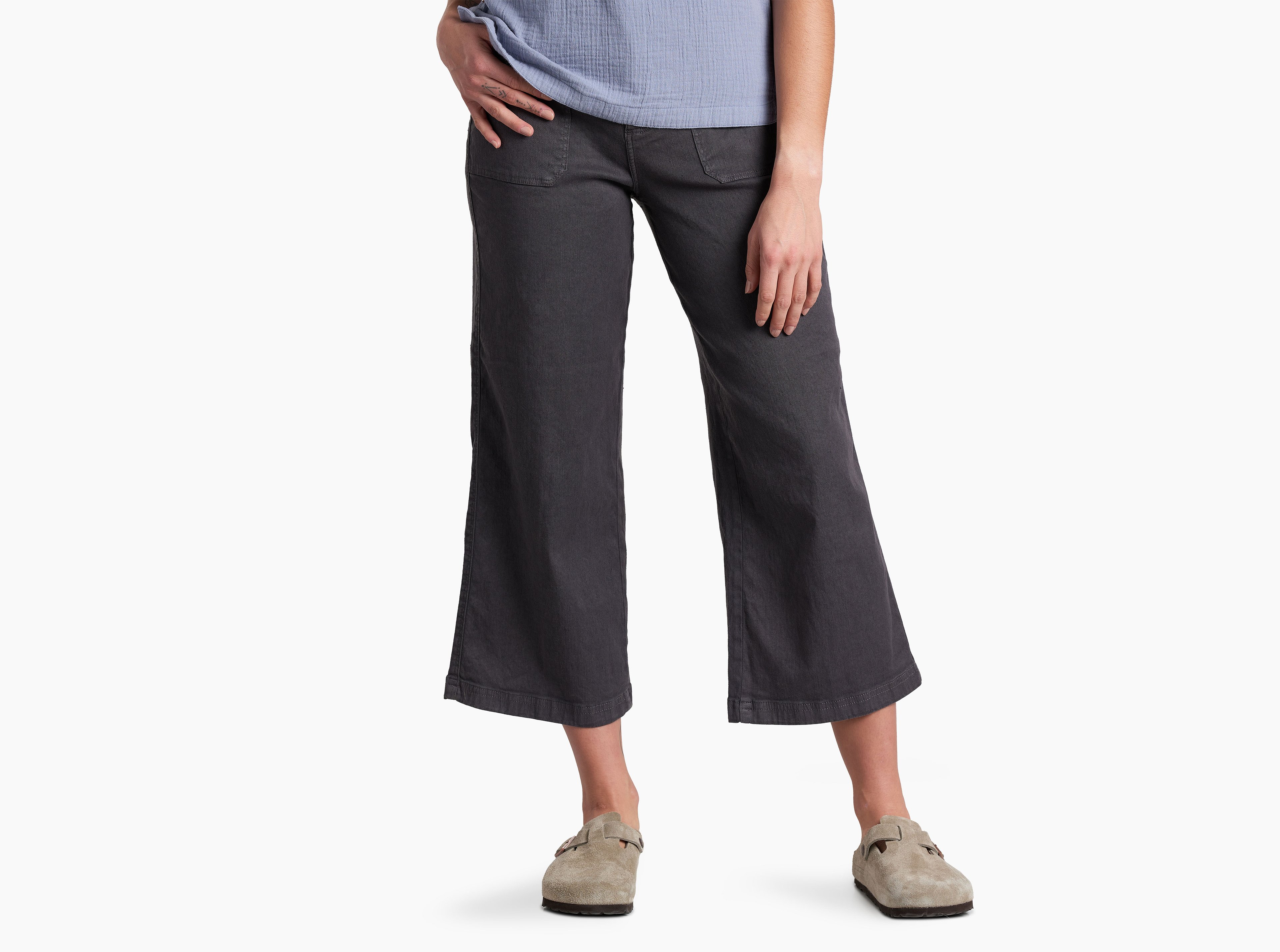 KUHL Seaboard Crop Wide Leg PAVEMENT Front