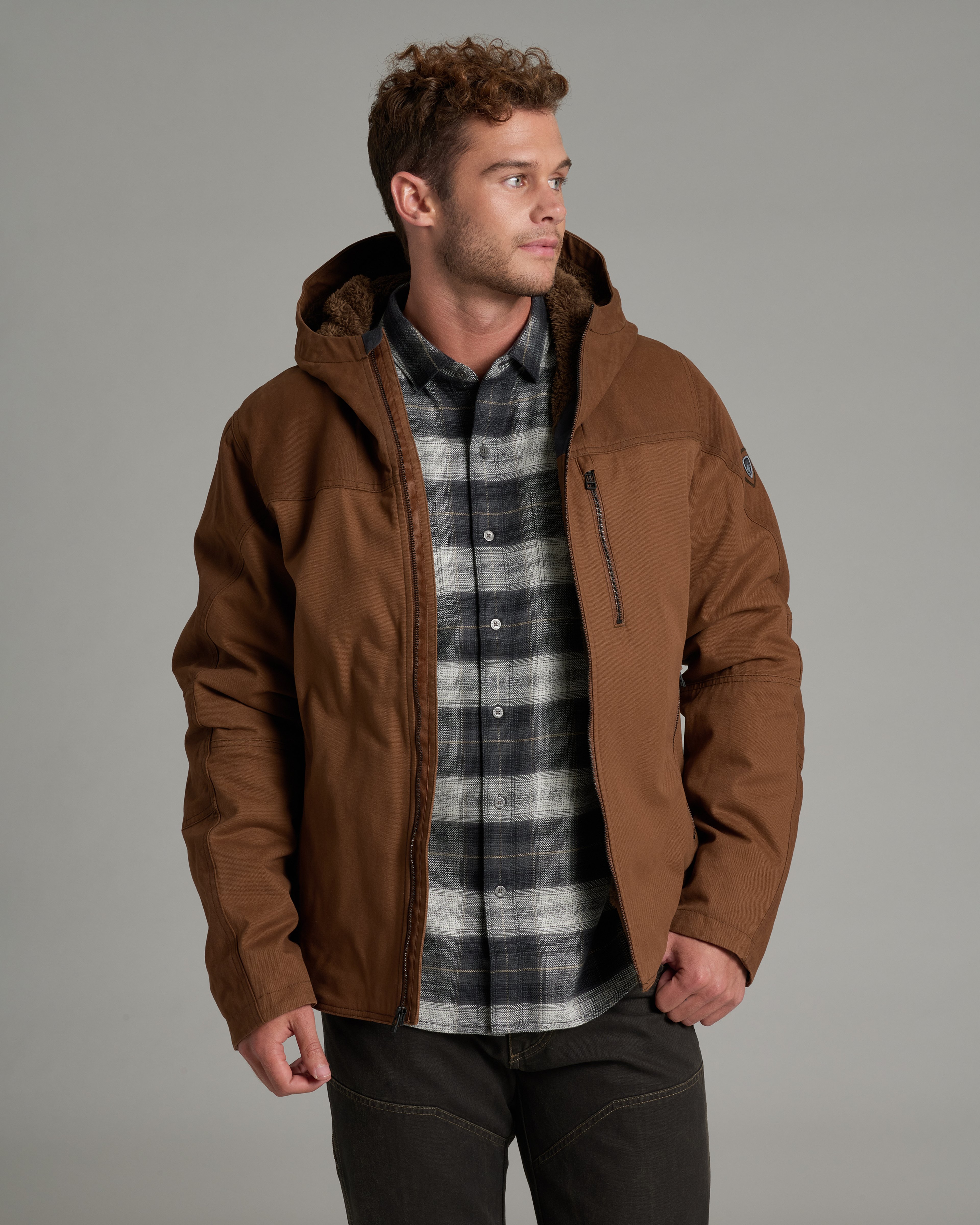 KUHL M's Law Fleece Lined Hoody SADDLE BROWN Front