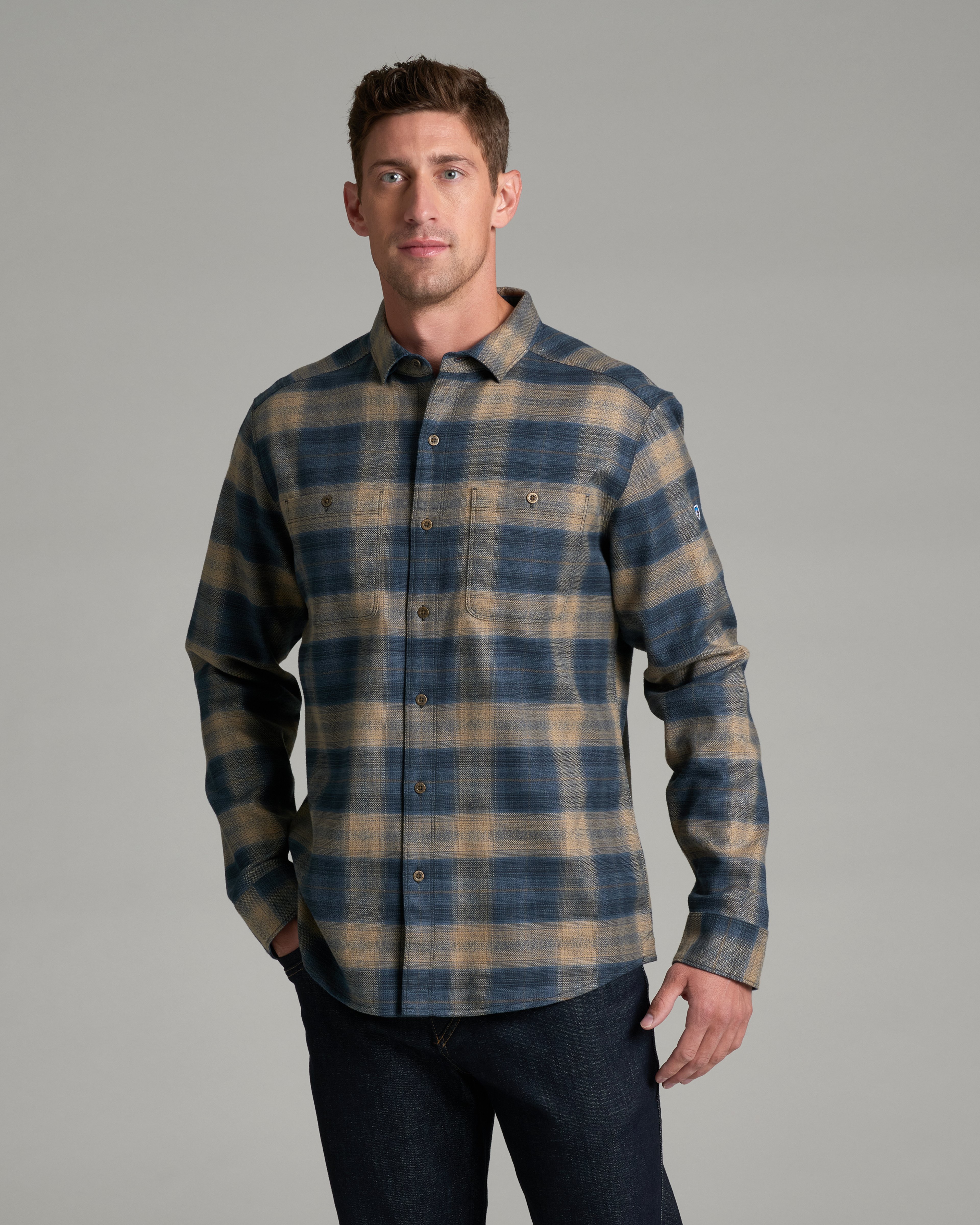 KUHL Law Flannel LS Tall OCEAN DRIFTWOOD Front