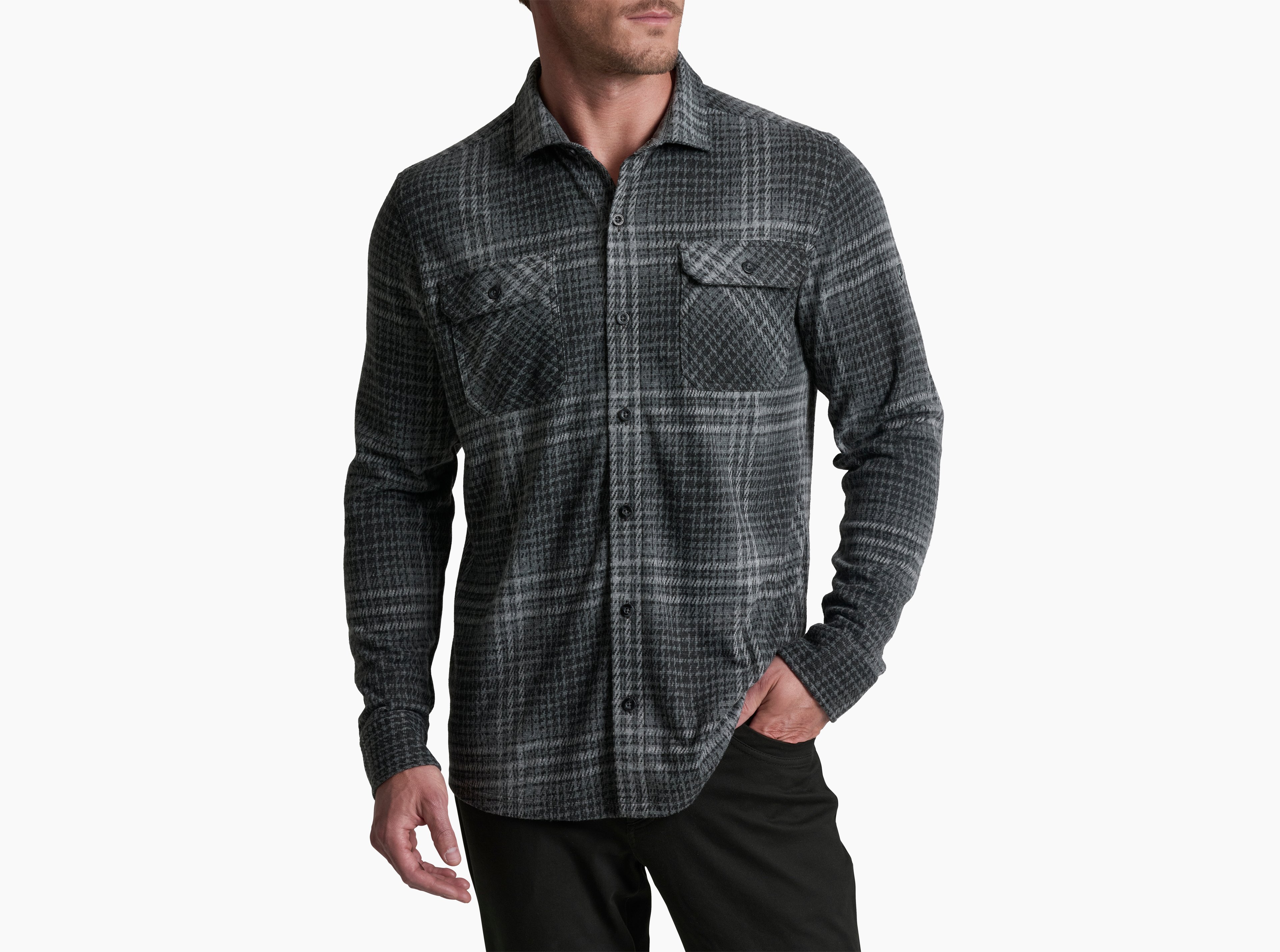 KUHL M's Innovatr Knit Flannel PIRATE BLACK Front