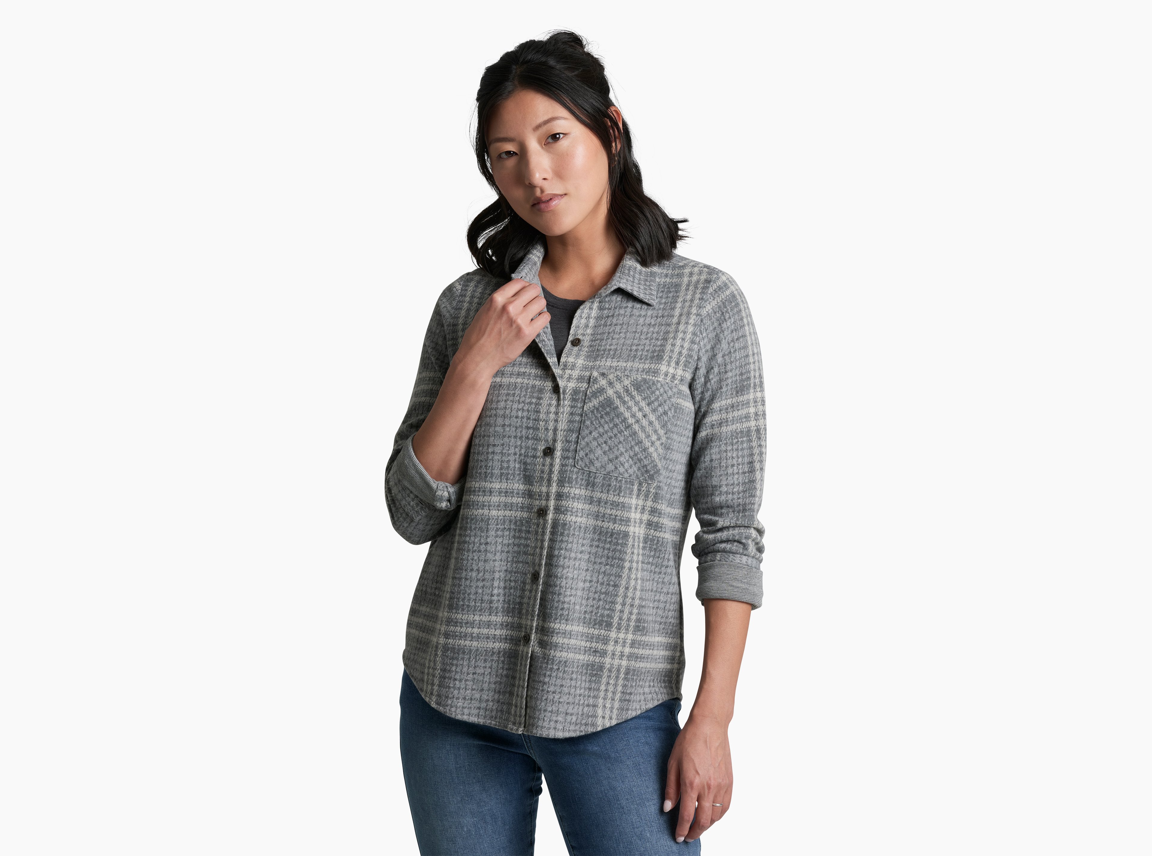 KUHL W's Innovatr Knit Flannel ASH Front