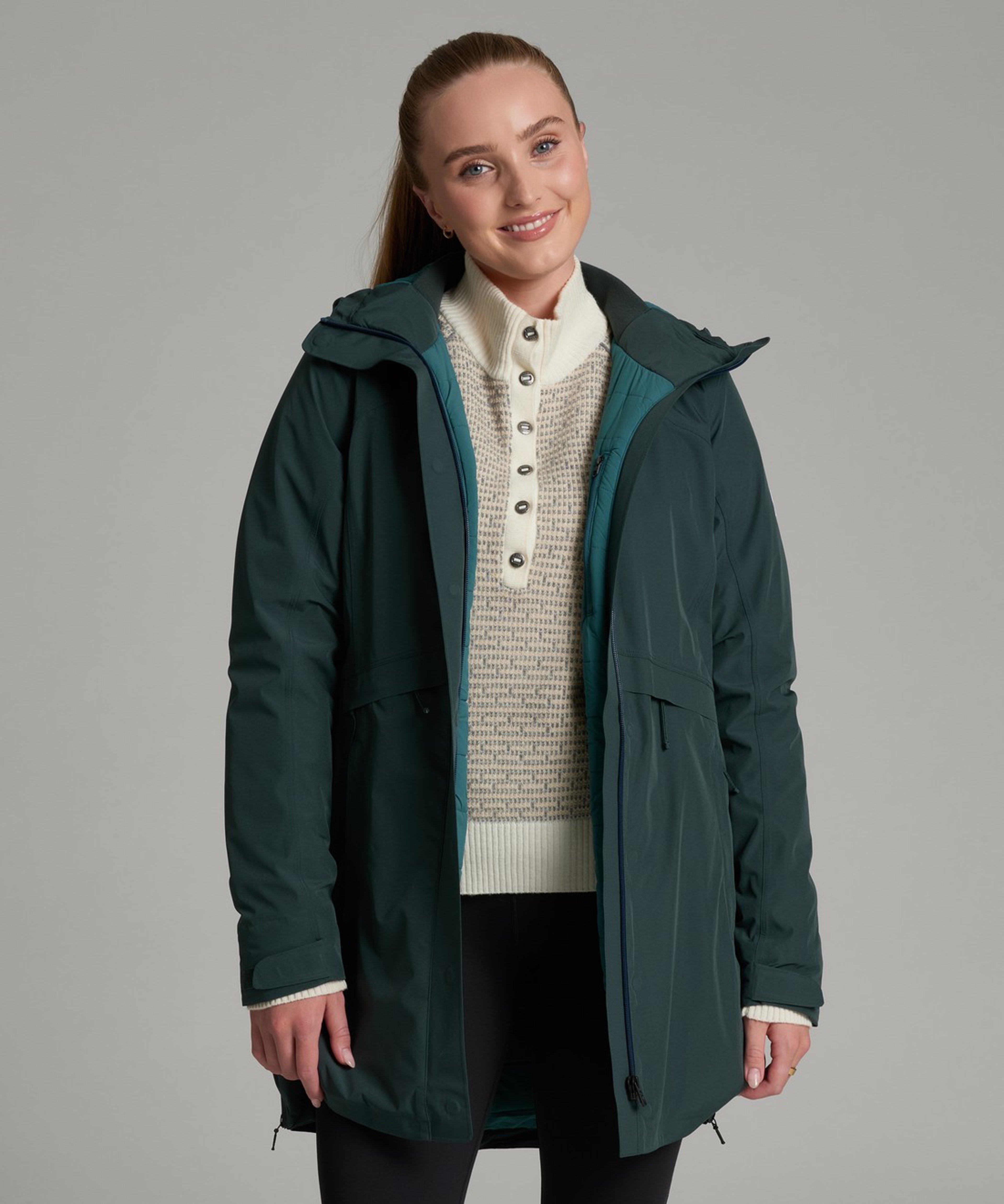KUHL W's Stretch Voyagr Insulated Parka Rain Forest Front