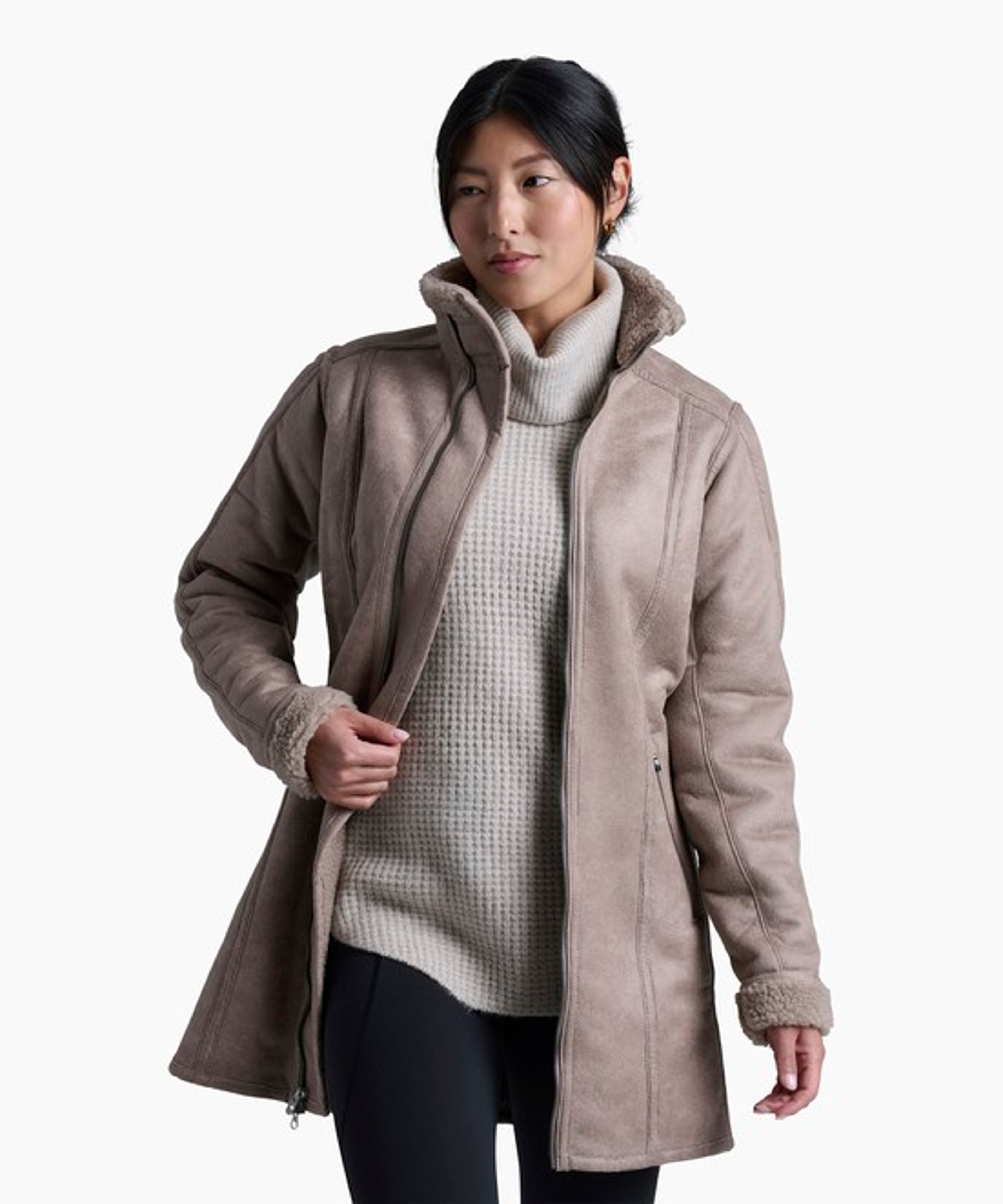 KUHL W's Dani Sherpa Trench Moon Light Front