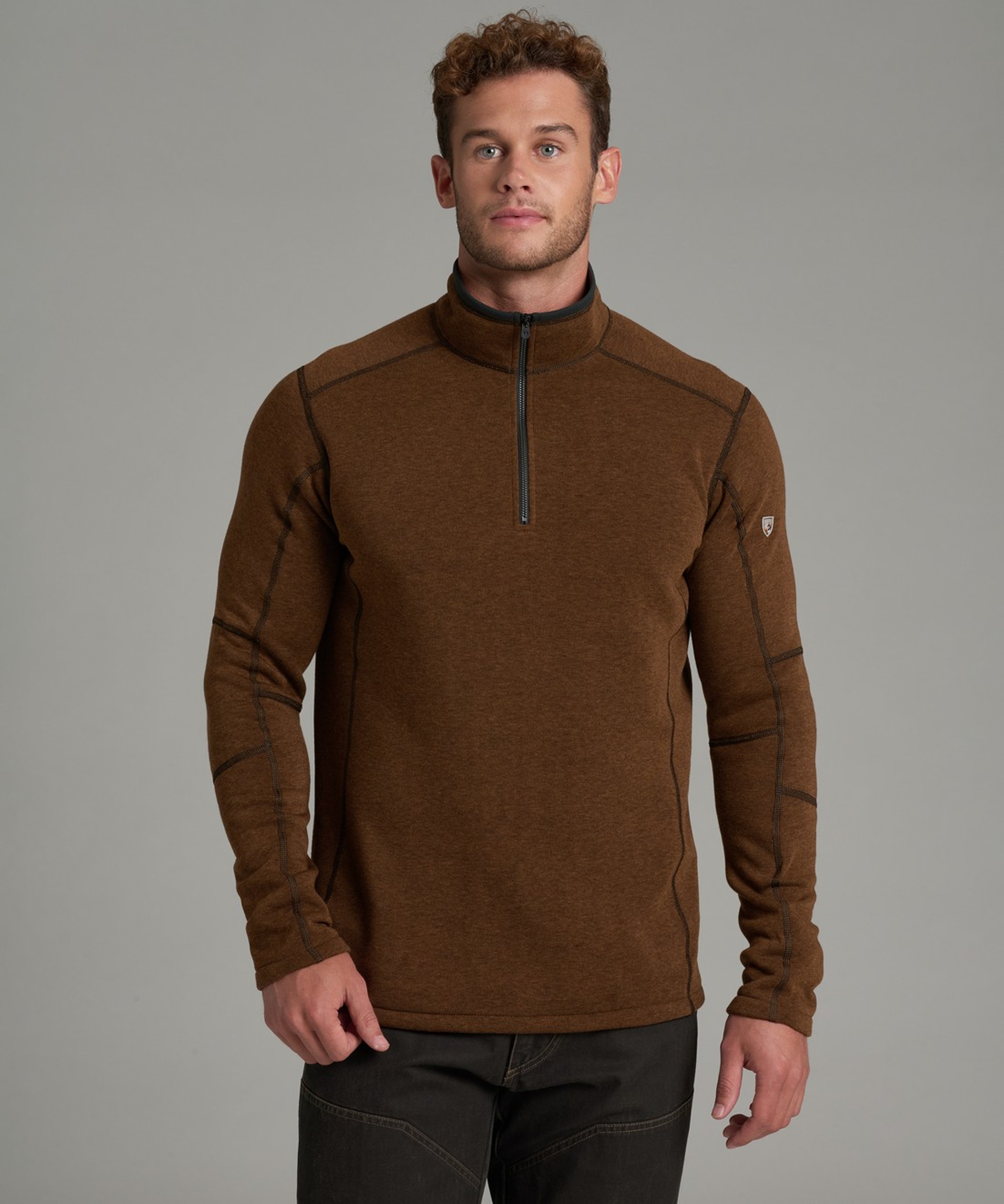 KUHL Revel 1/4 Zip Saddle Brown Front