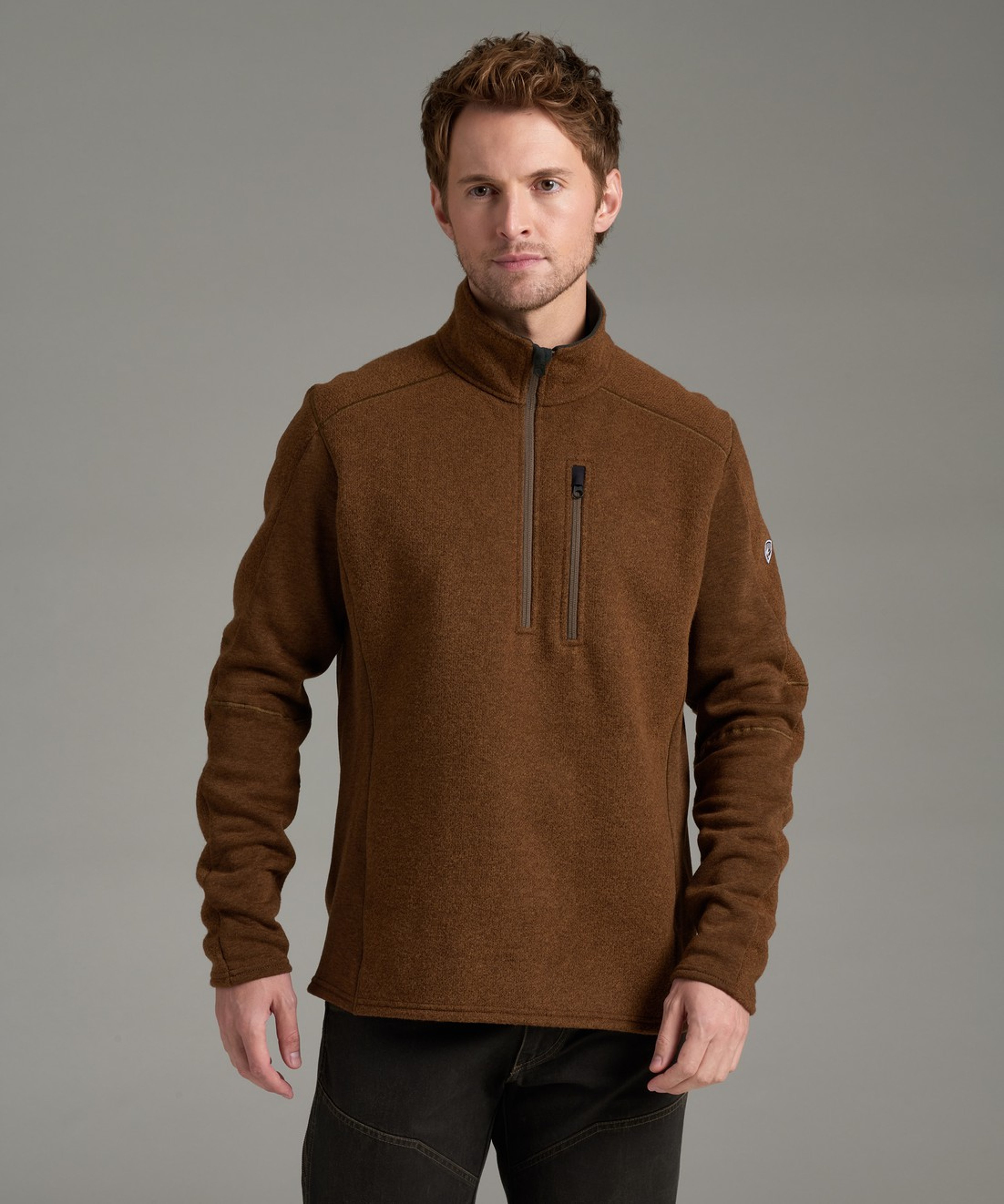 KUHL Interceptr 1/4 Zip Saddle Brown Front