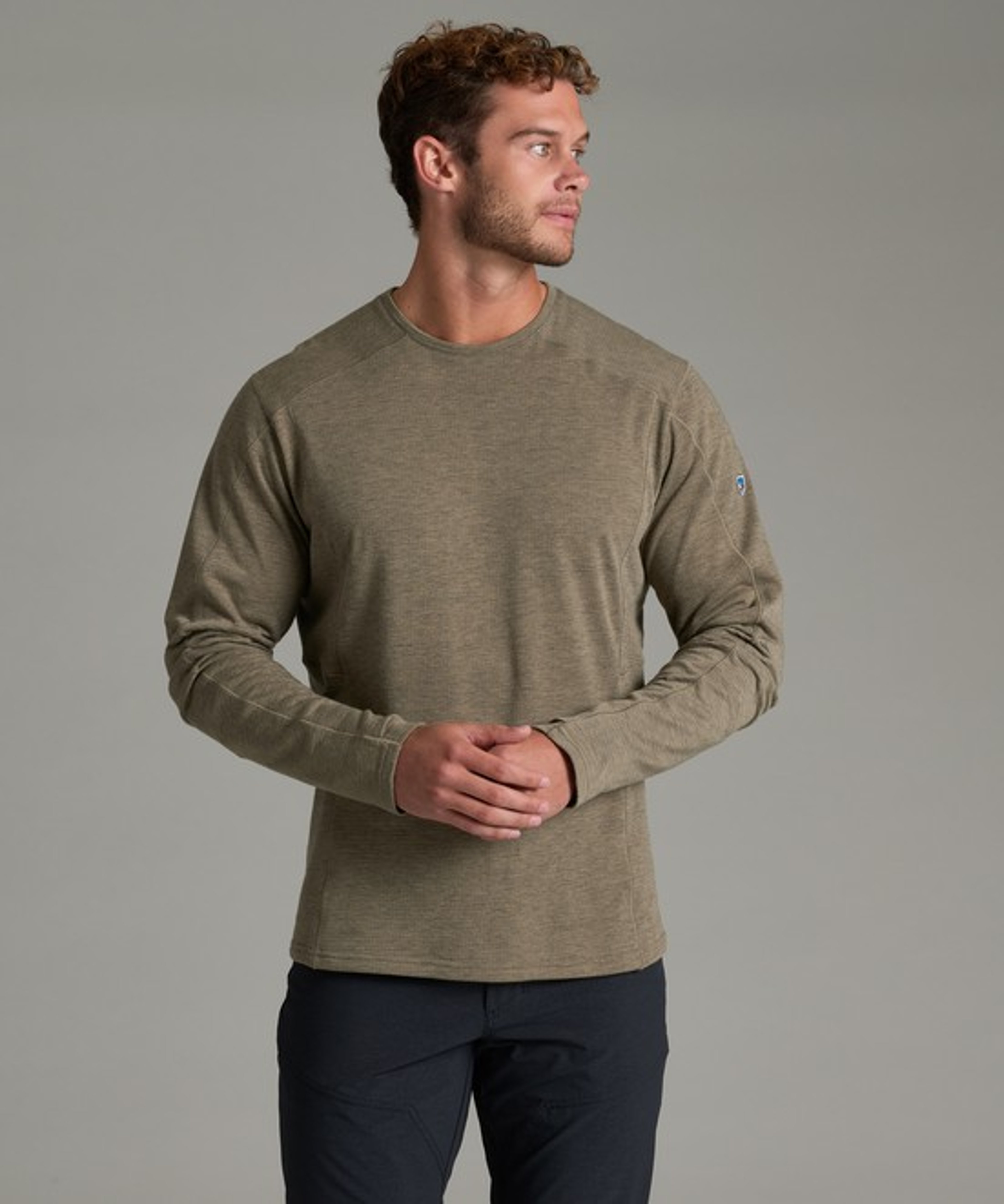 KUHL M's Reactiv Lite Grid Crew Desert Khaki Front