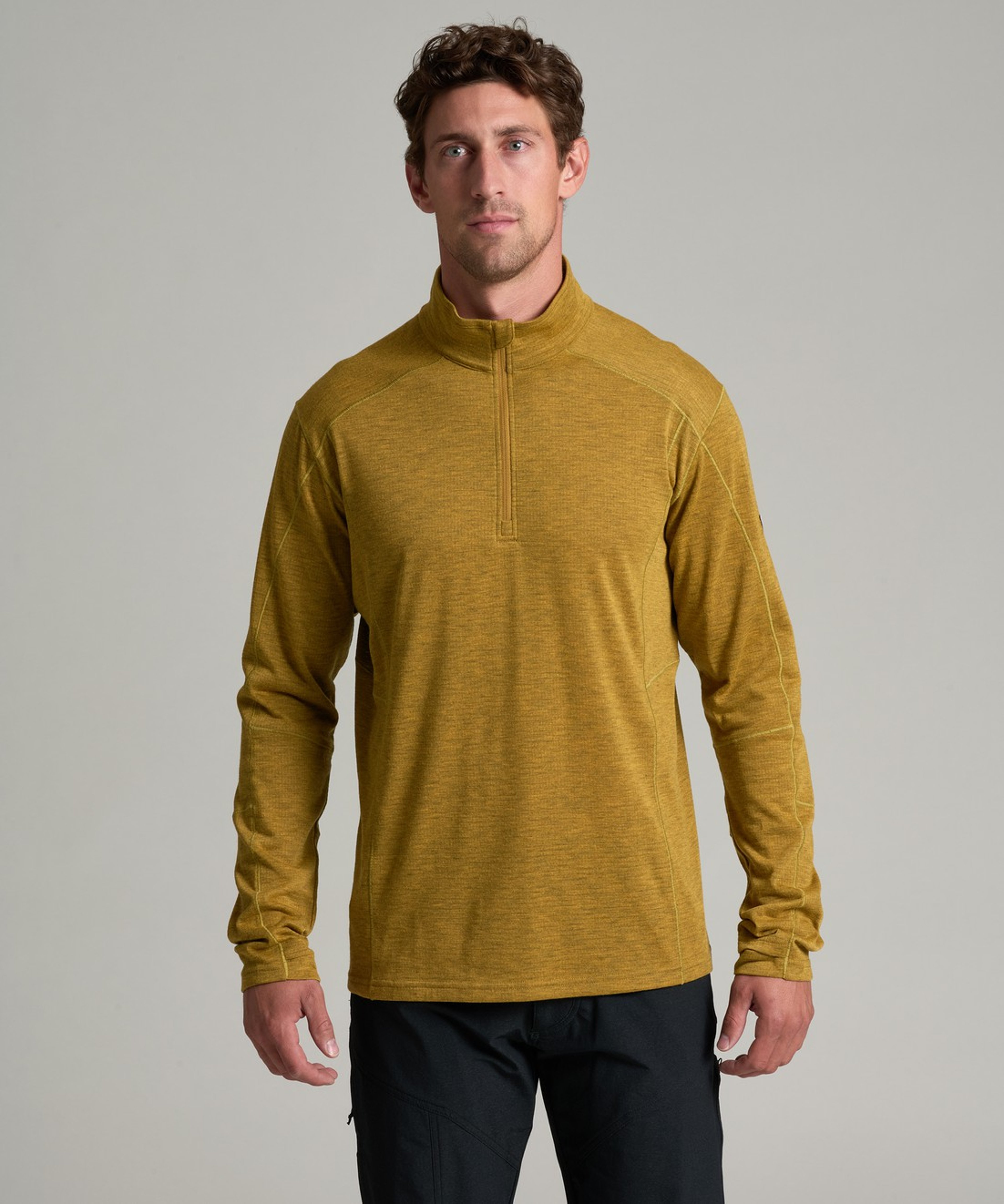 KUHL M's Reactiv Lite Grid 1/4 Zip Fools Gold Front
