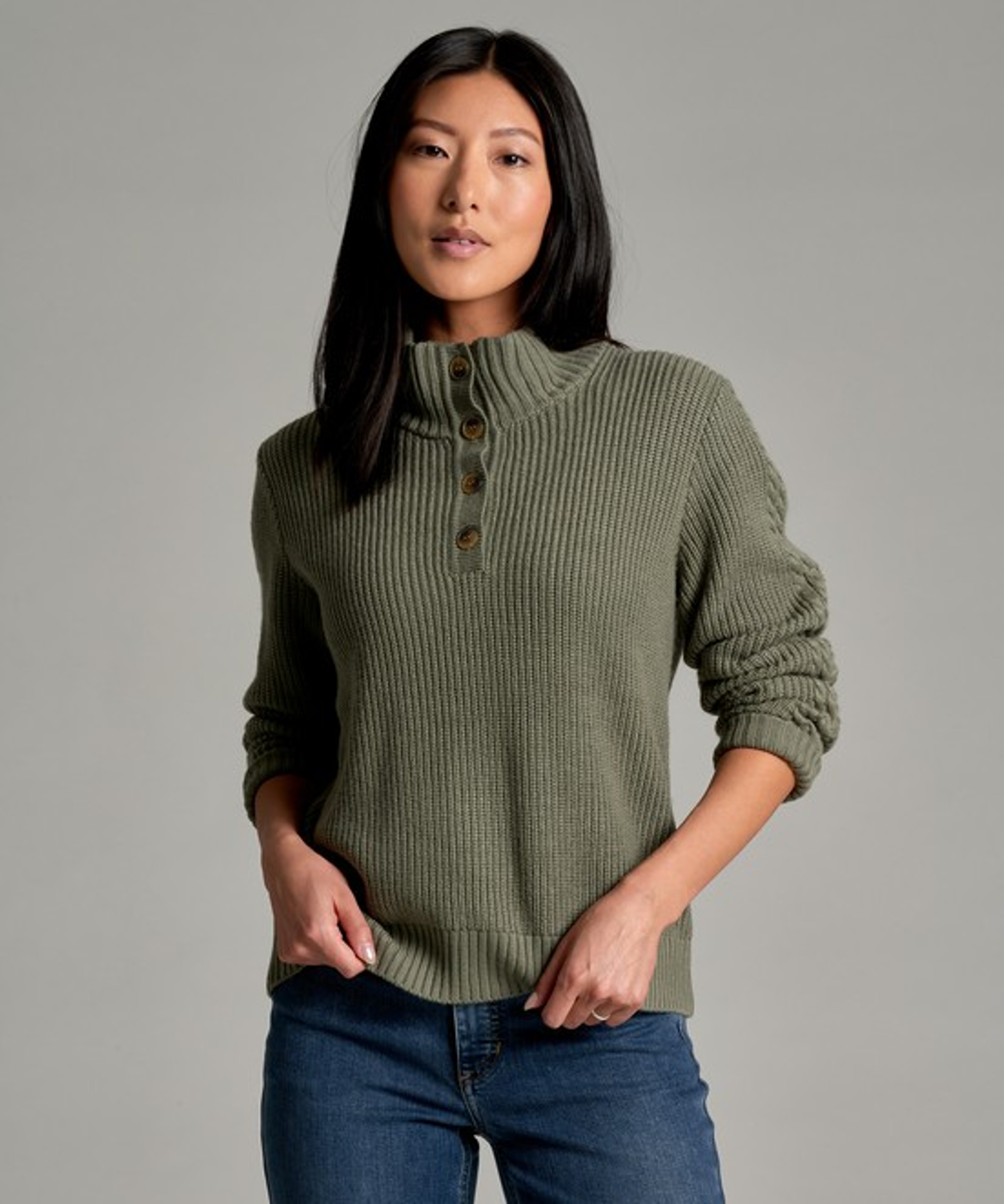KUHL Fireside Henley Sweater Soft Pine Front